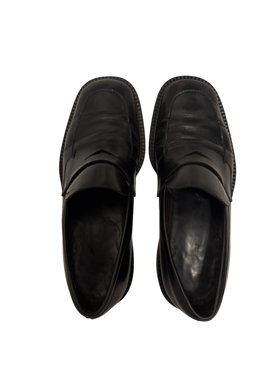 Prada Prada Black Leather Penny Loafers Vero Cuoio Size US 8 / EU 41 - 15 Thumbnail