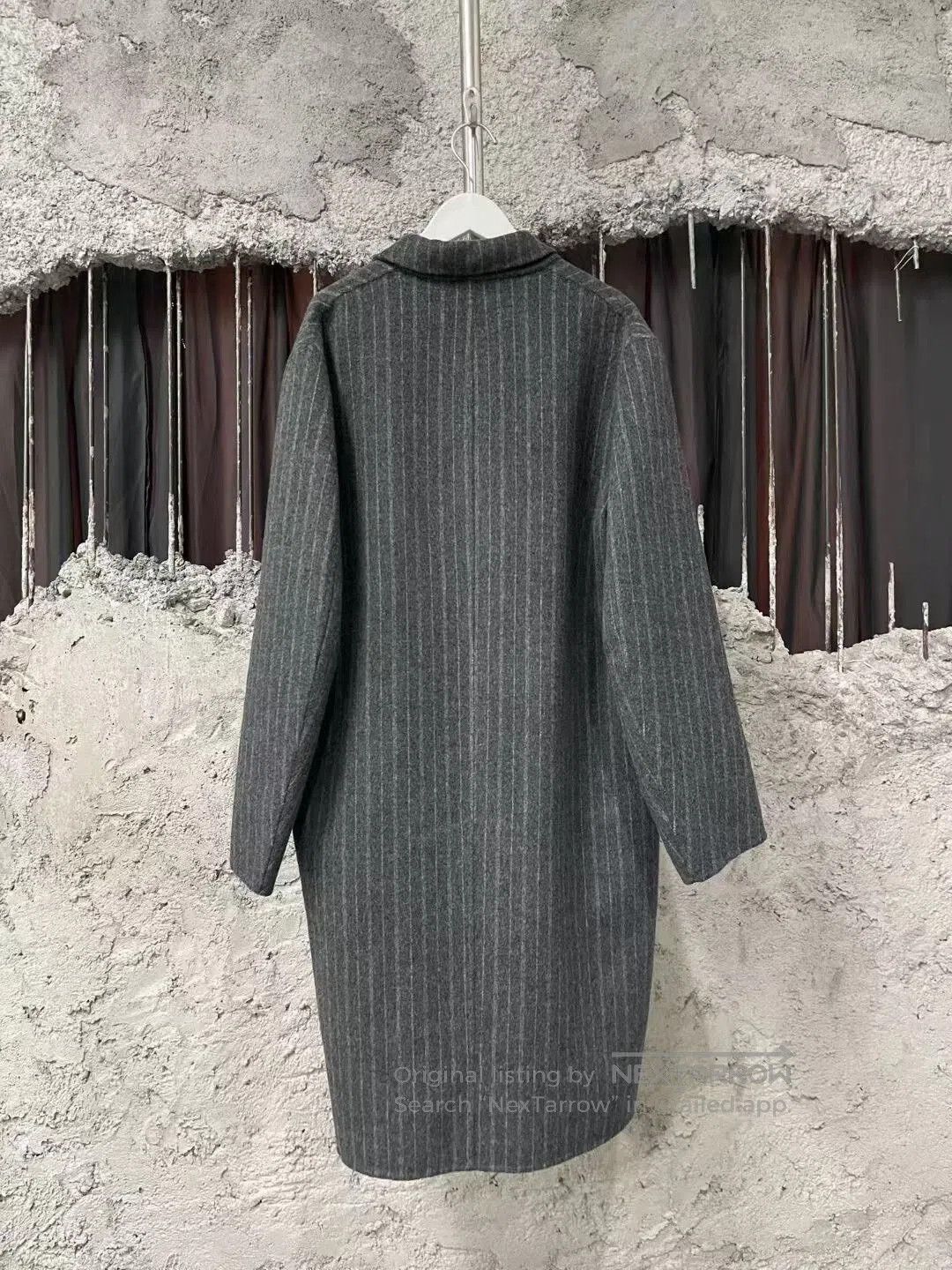 Acne Studios gray striped wool coat by Acne Studios. Size US L / EU 52-54 / 3 - 2 Thumbnail