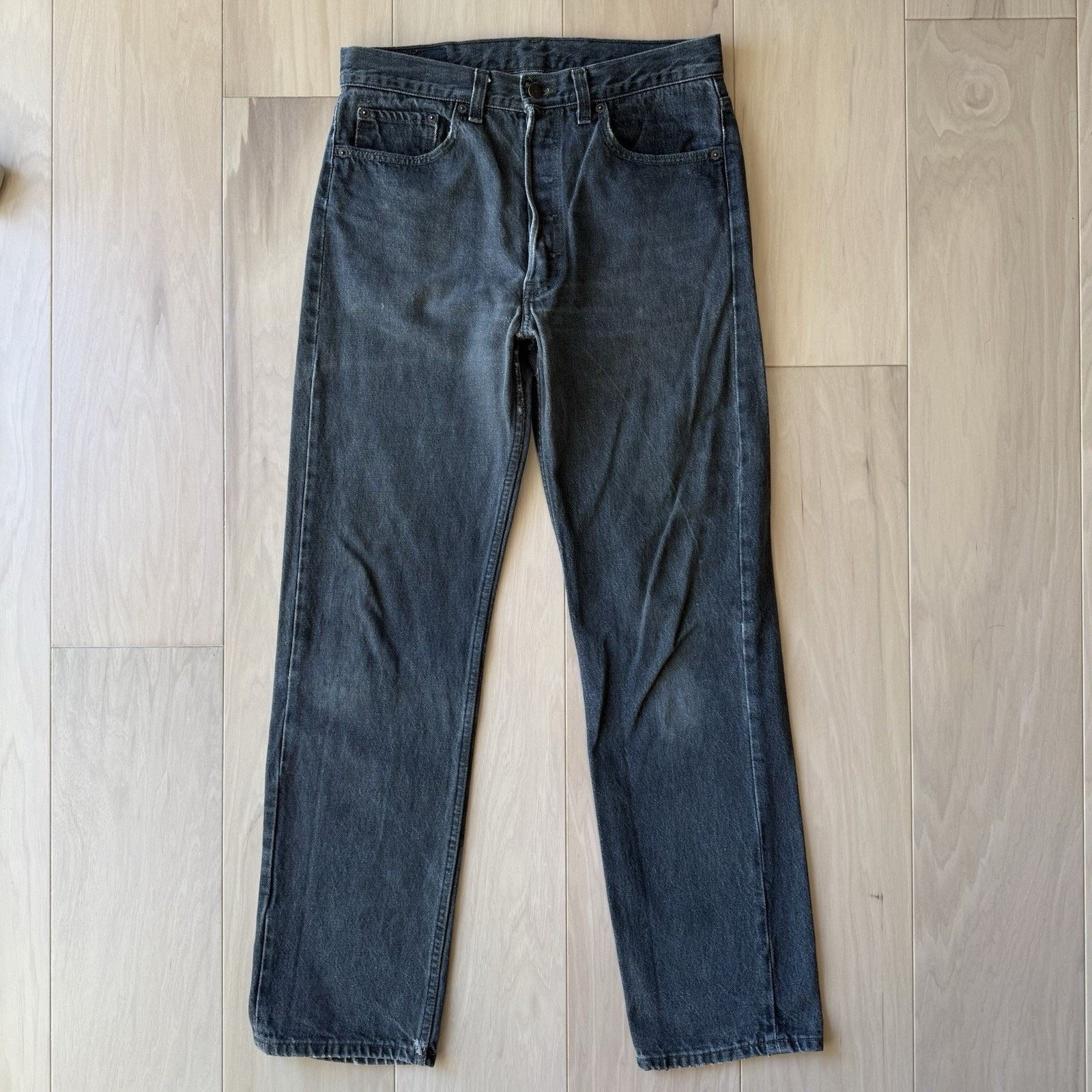 Levi's Vintage Levis 501 Jeans 32 Black 80s Dark Wash Made USA Size US 32 / EU 48 - 3 Thumbnail