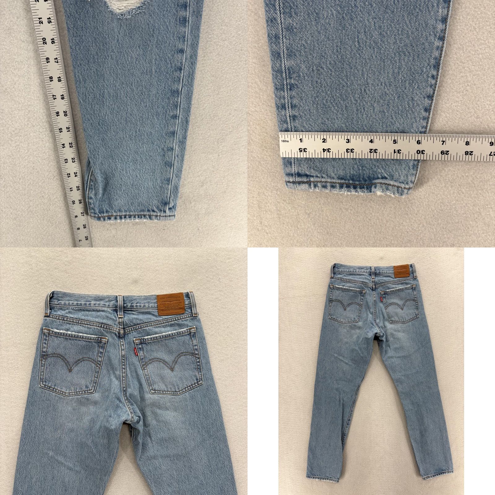 Levi's Levis Premium Wedgie Straight Jeans Womens 26 Blue High Rise Distressed Pockets 5-Pocket Denim Jeans Womens Size 26" / US 2 / IT 38 - 9 Thumbnail