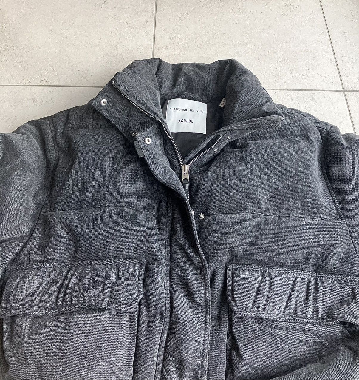 Agolde Agolde X Shoreditch Ski Club: Nova Denim Puffer Size XL / US 12-14 / IT 48-50 - 4 Thumbnail