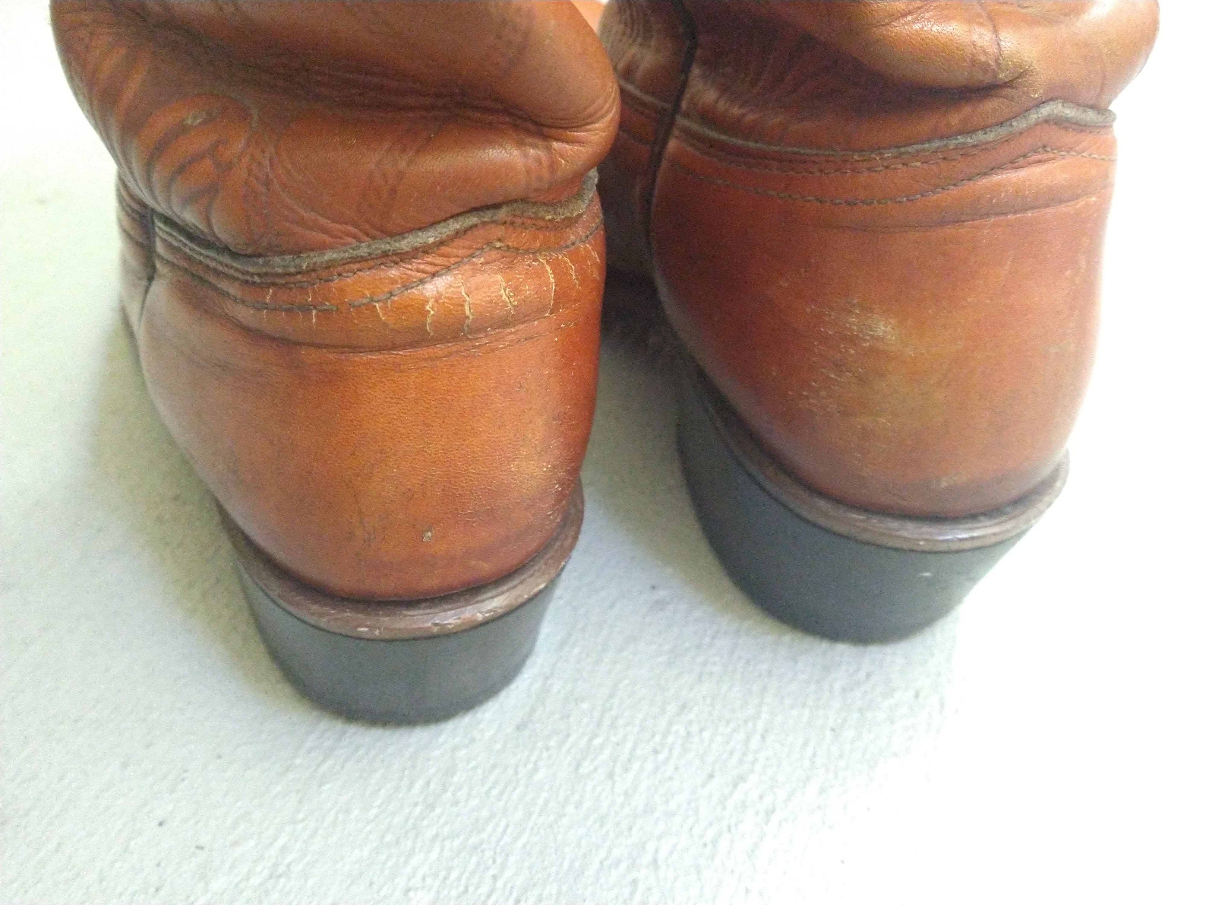 Genuine Leather Acme Cowboy Boots Size 9.5 Brown Leather Western Botas Size US 9.5 / EU 42-43 - 12 Thumbnail