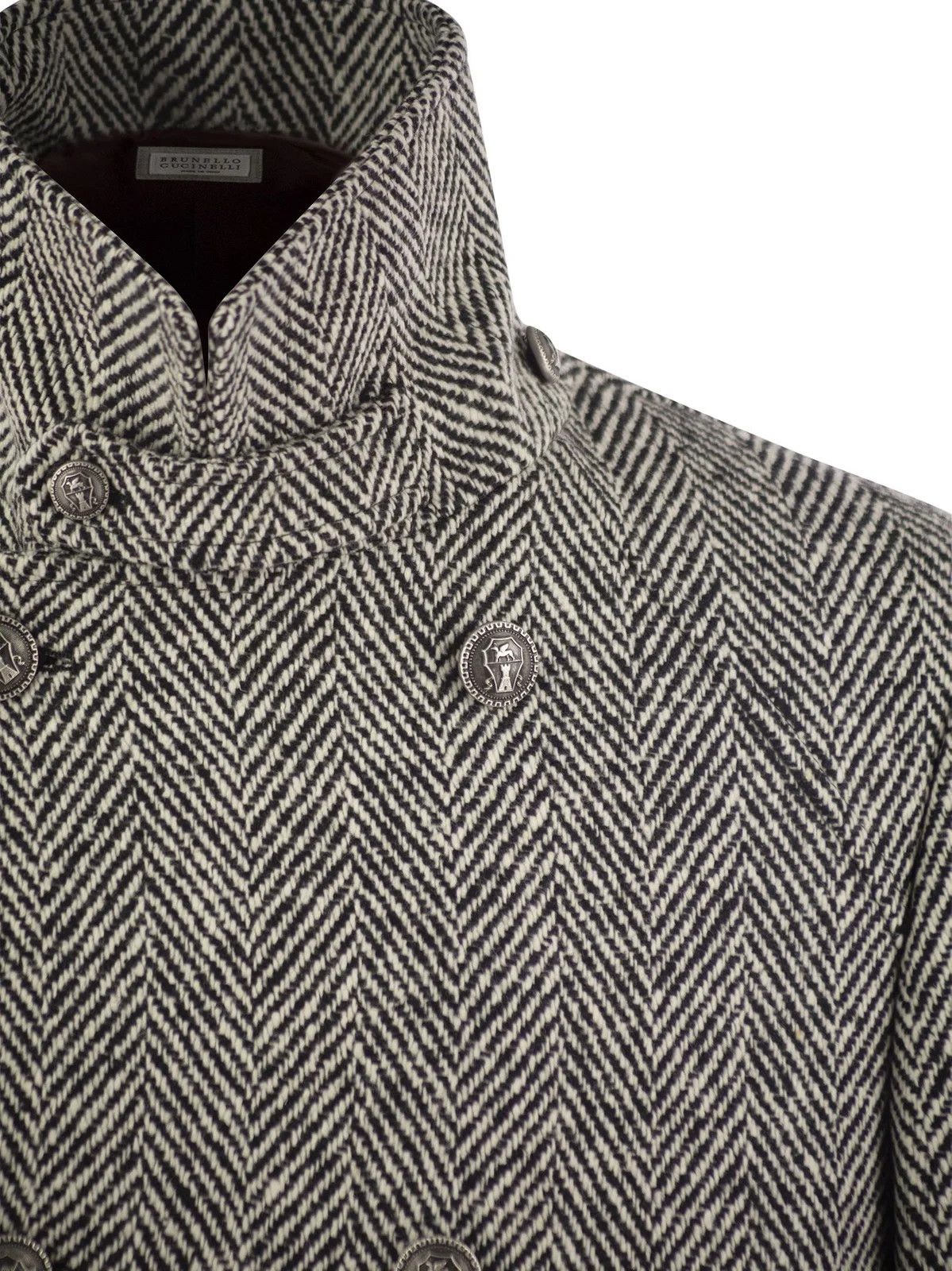 Brunello Cucinelli o1w1db10226 Pattern Double Breasted Coat in Multicolor Size US L / EU 52-54 / 3 - 4 Thumbnail