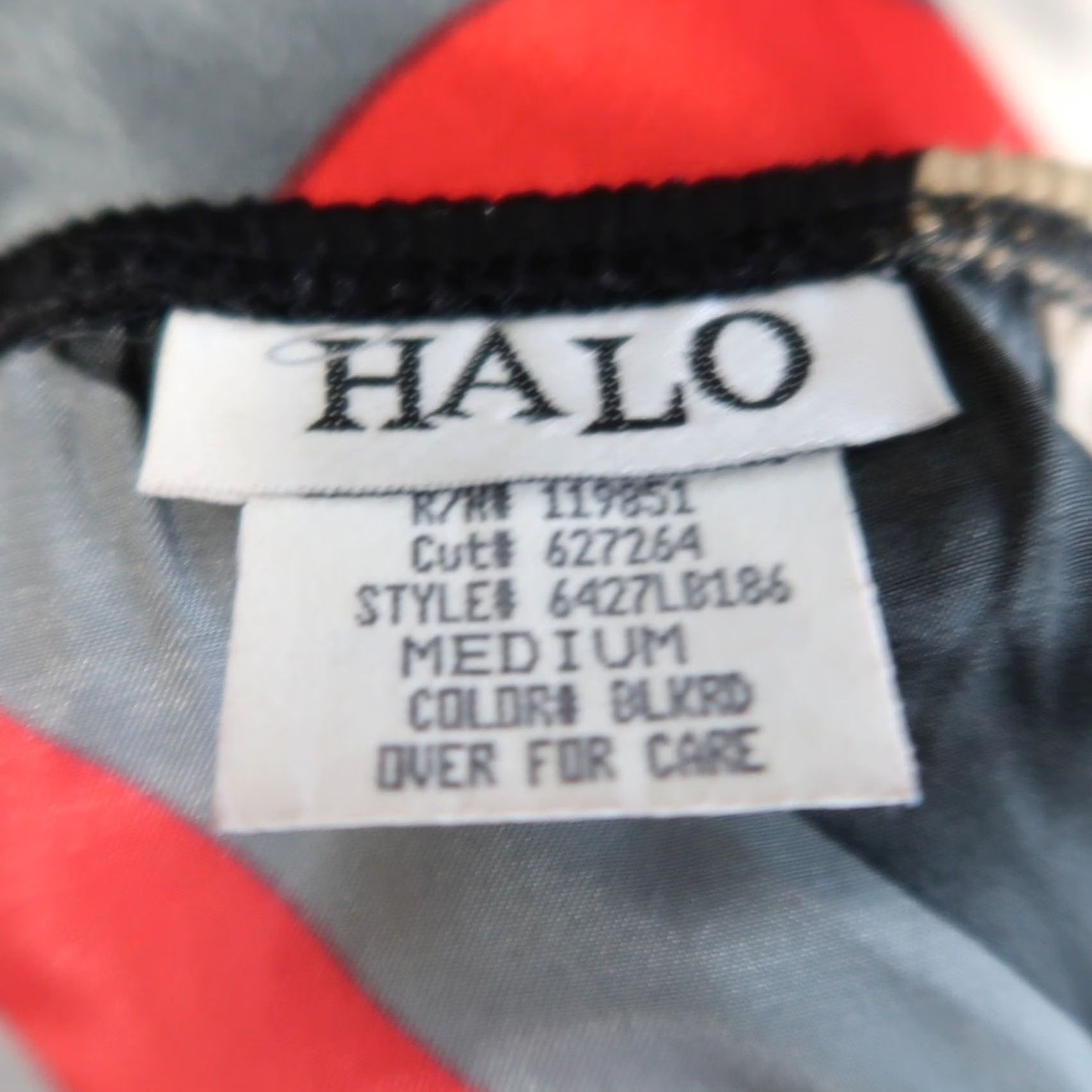 Halo VINTAGE Halo dress M black and red abstract swirl scarf print satin mini 90s Women Size M / US 6-8 / IT 42-44 - 5 Thumbnail