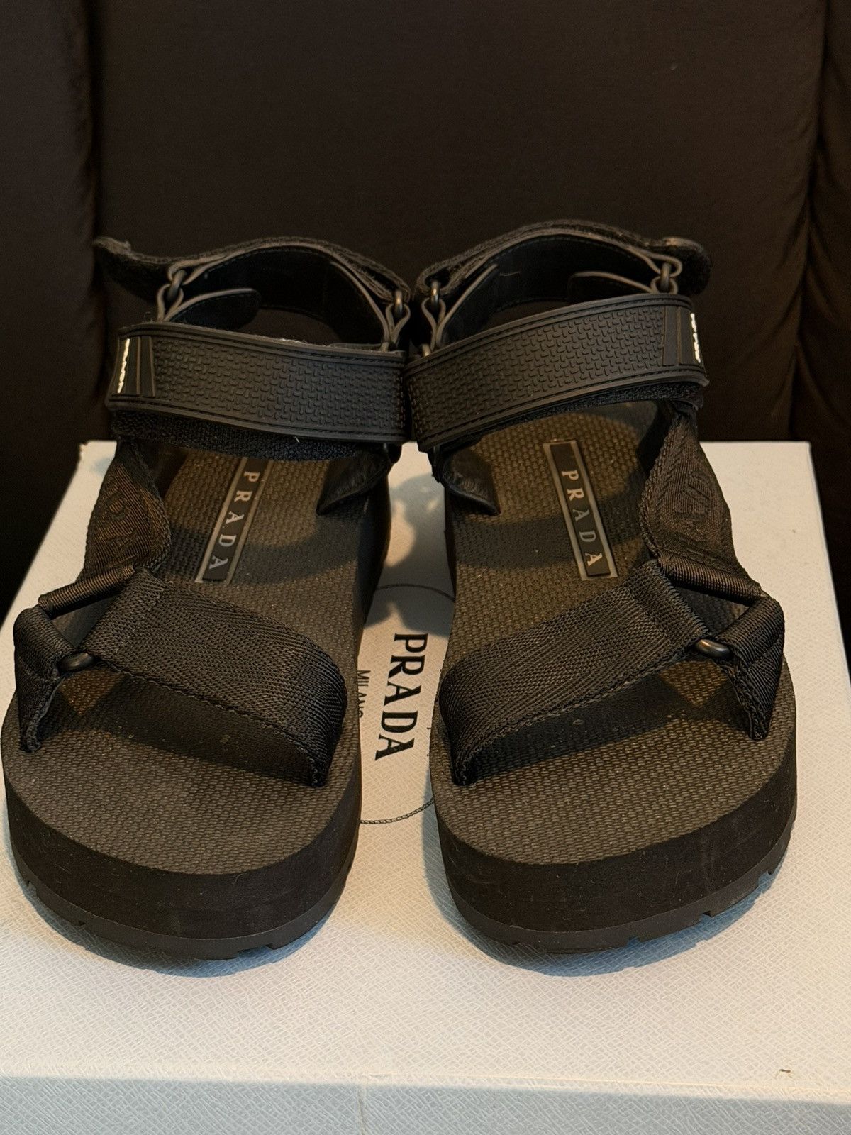 Prada Prada Nylon Strap Sandals – Black Size US 6 / IT 36 - 4 Thumbnail