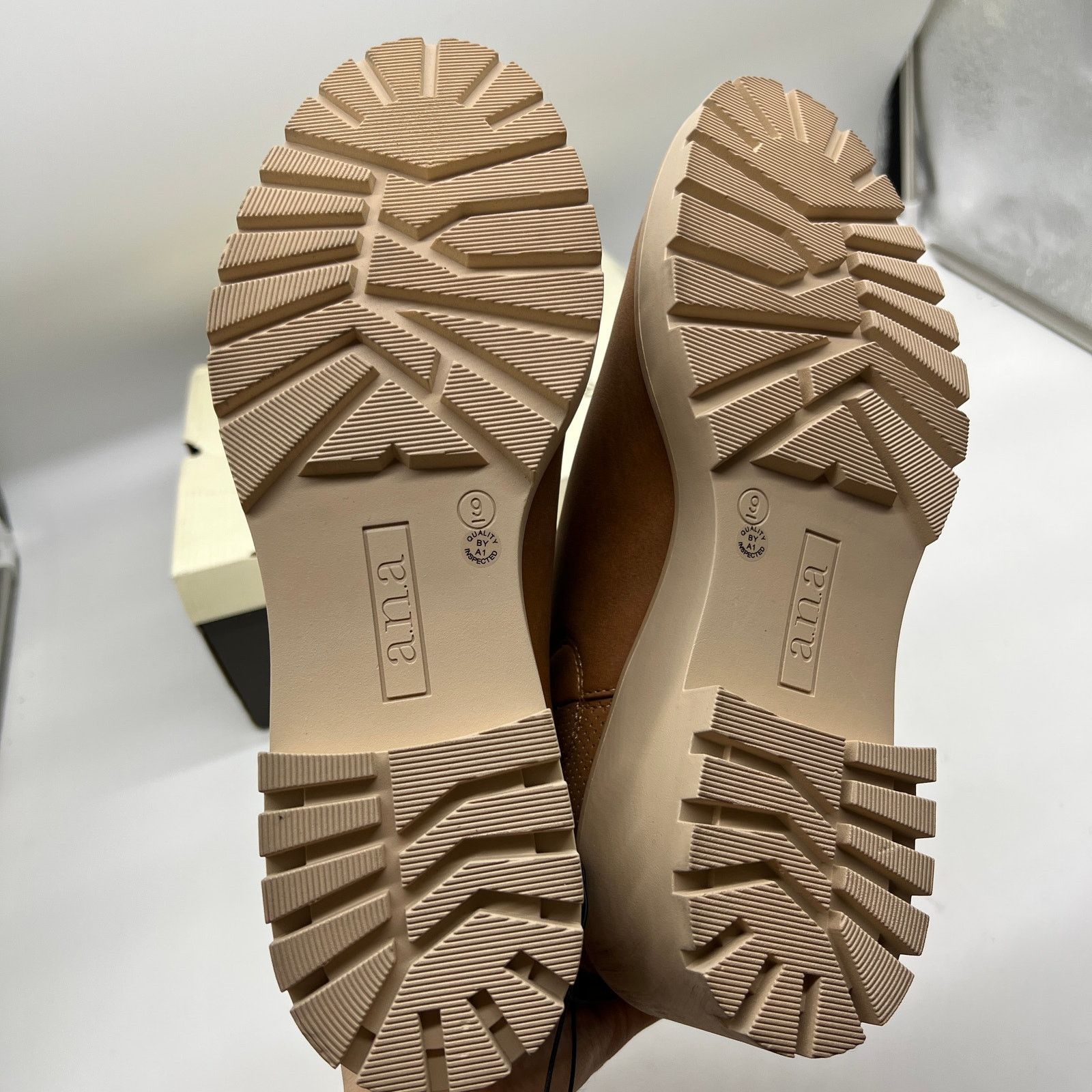 Other a.n.a Tan Women's Lug Sole Ankle Boots (w/memory foam) Size US 9 / IT 39 - 10 Thumbnail