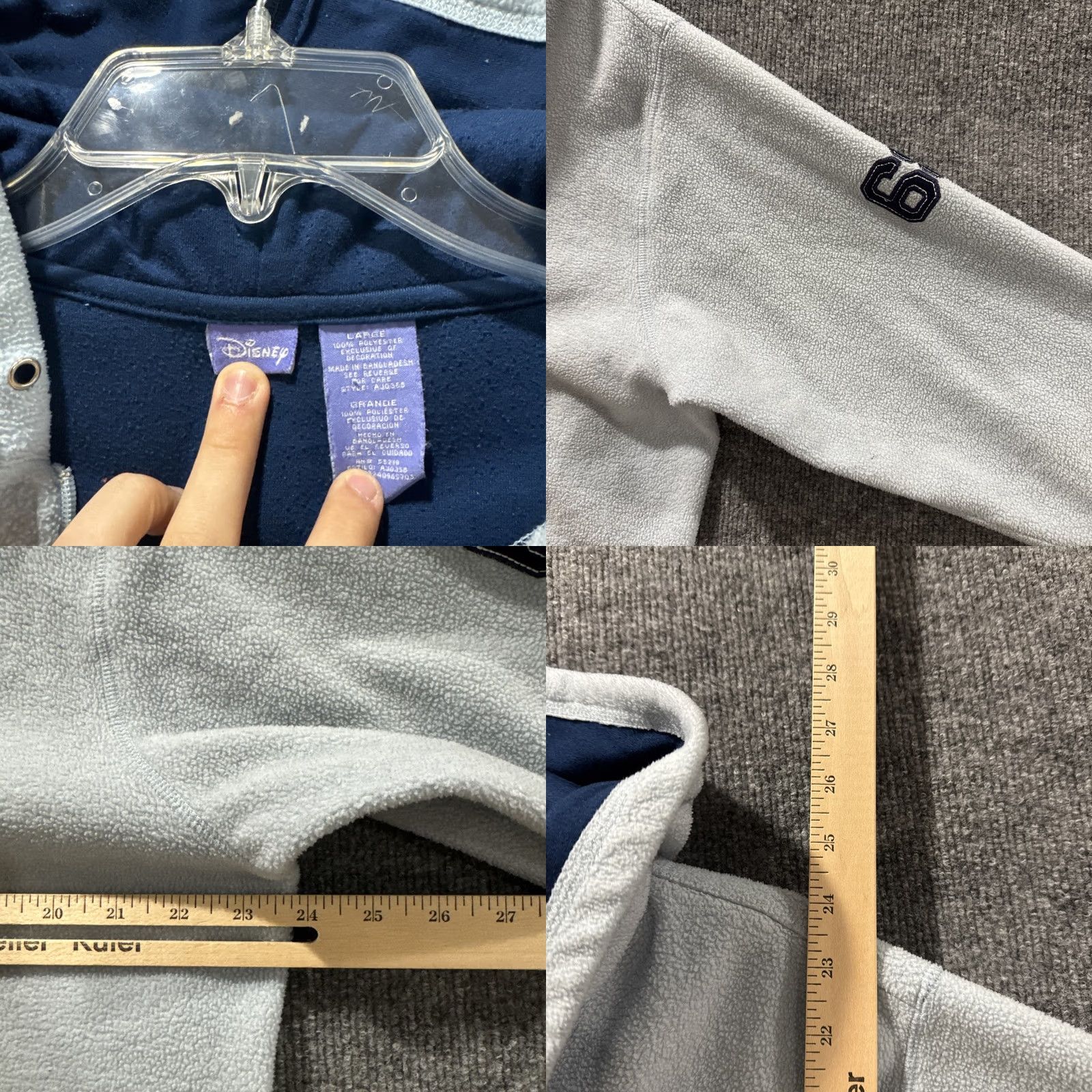 Disney VINTAGE Disney Eeyore Fleece Jacket Size L Blue Full Zip STAINED Women’s Size L / US 10 / IT 46 - 8 Thumbnail