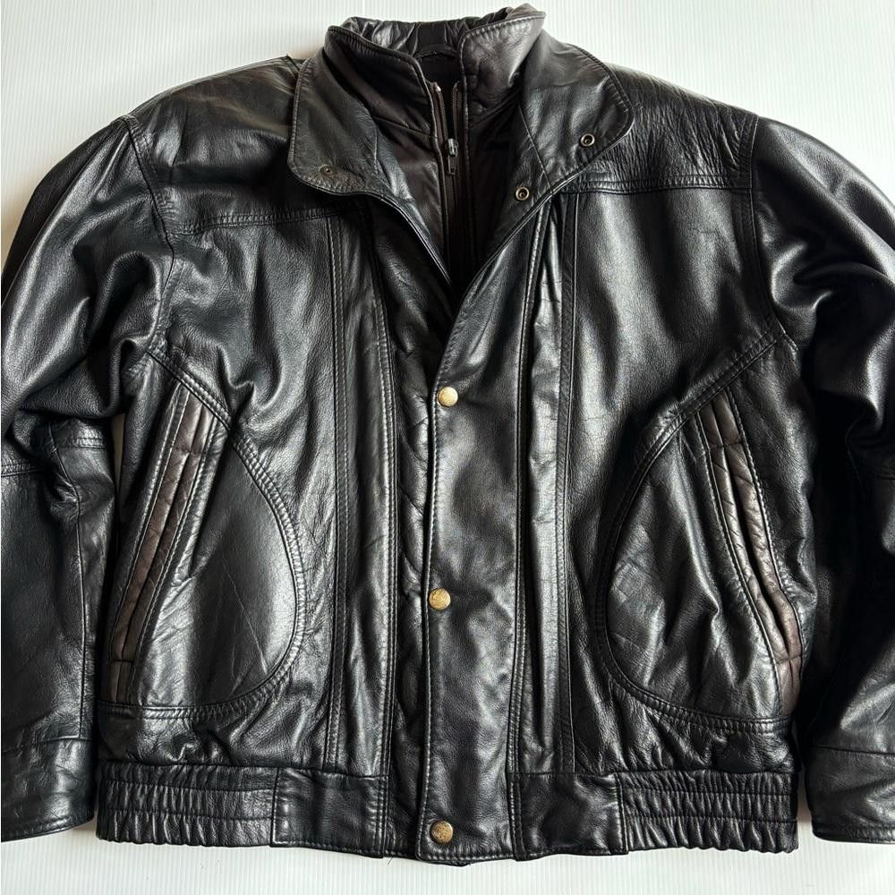 Designer Le Village du Cuir Leather Coat Size US S / EU 44-46 / 1 - 1 Thumbnail