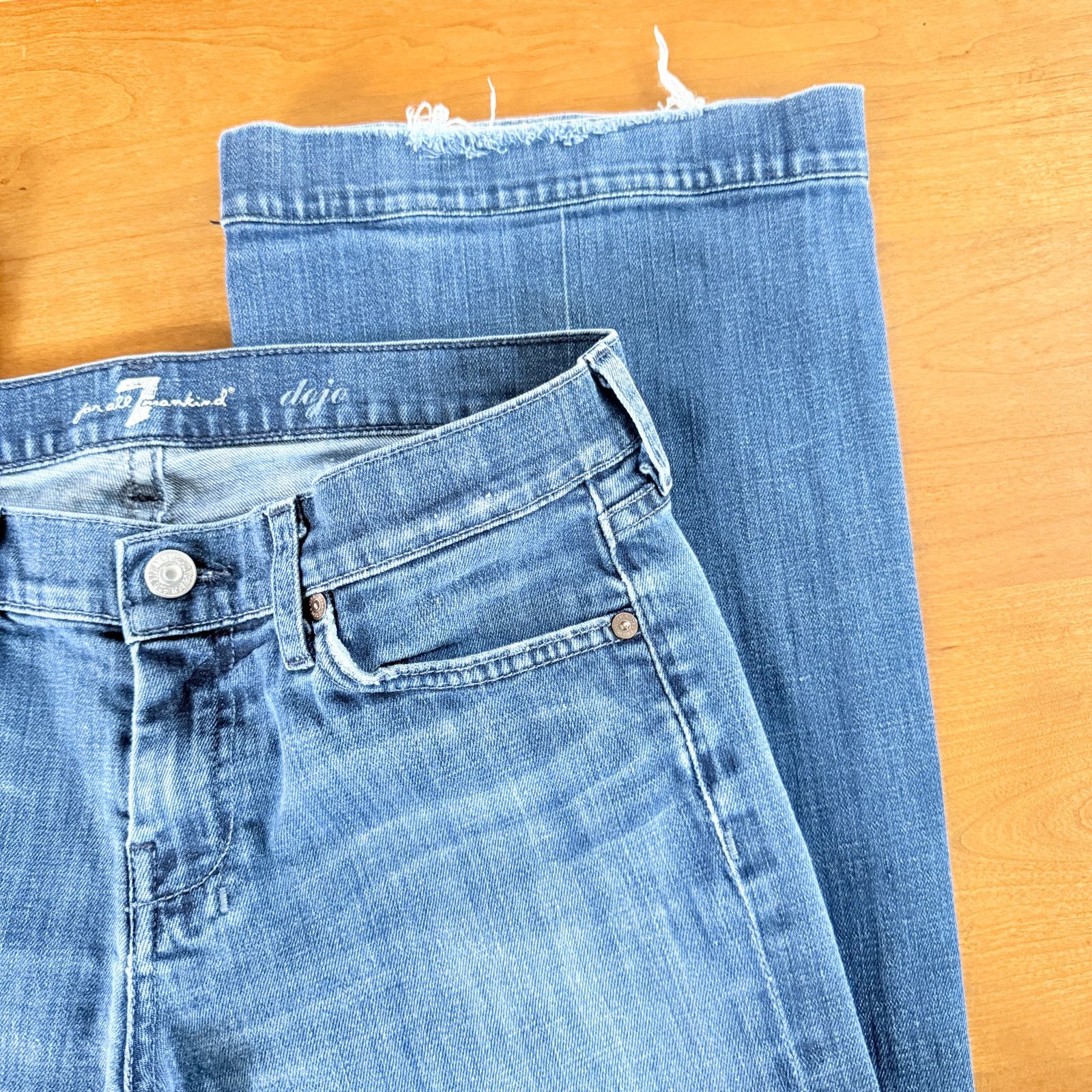 Other 7 For All Mankind Dojo Flare Blue Jeans Size 29 Size 30" / US 8 / IT 44 - 4 Thumbnail