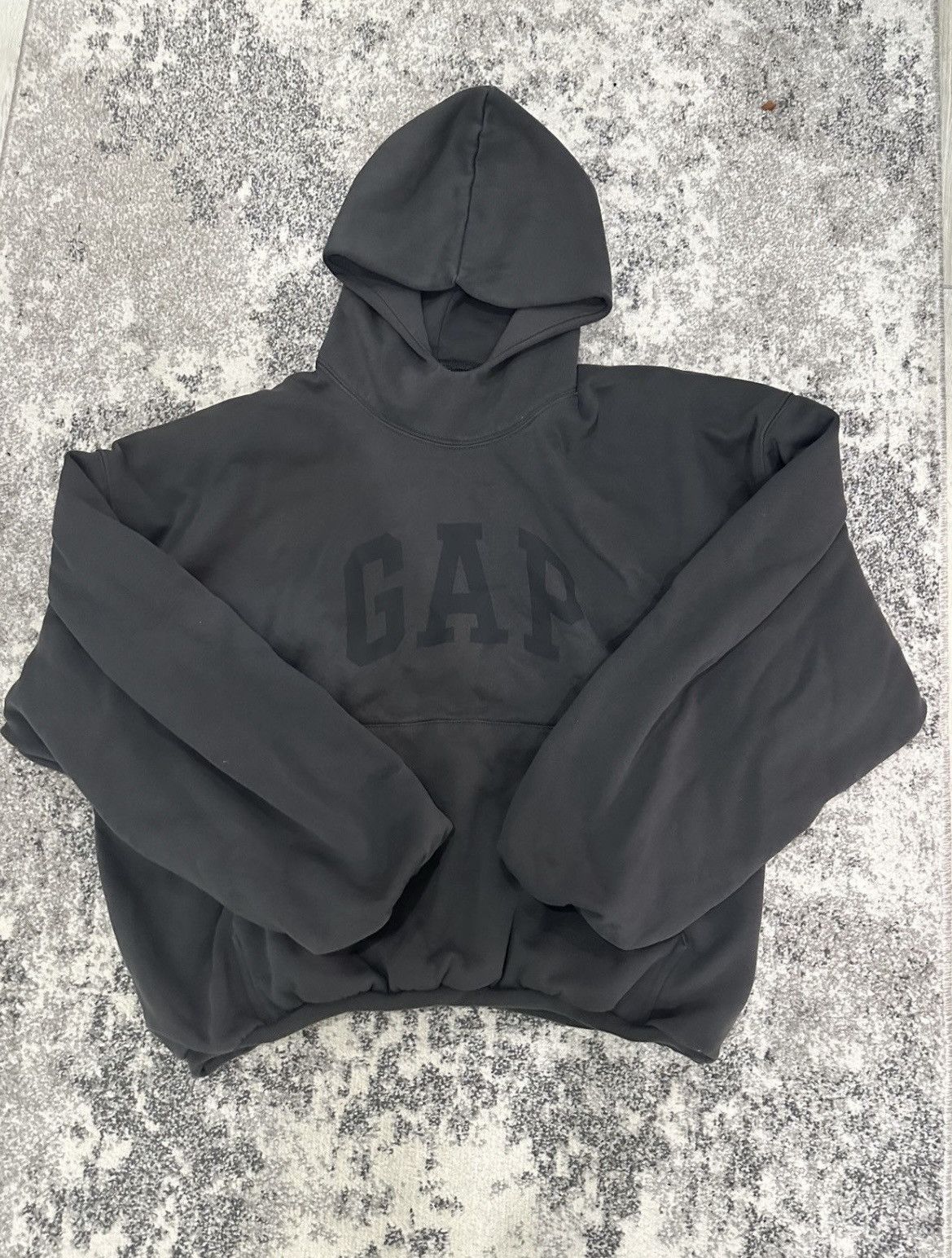 image of Yeezy Gap Balenciaga Dove Hoodie in Black, Men's (Size Large)