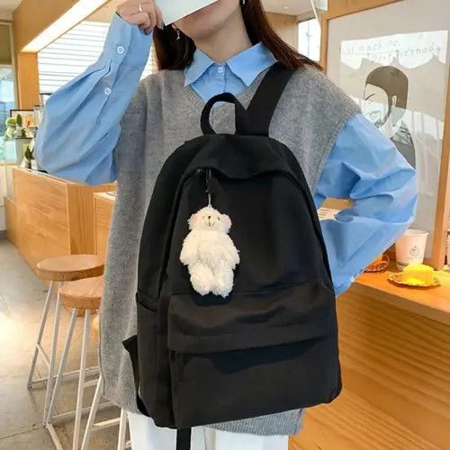 Vintage Bagpack Travel Teenage Size ONE SIZE - 4 Thumbnail