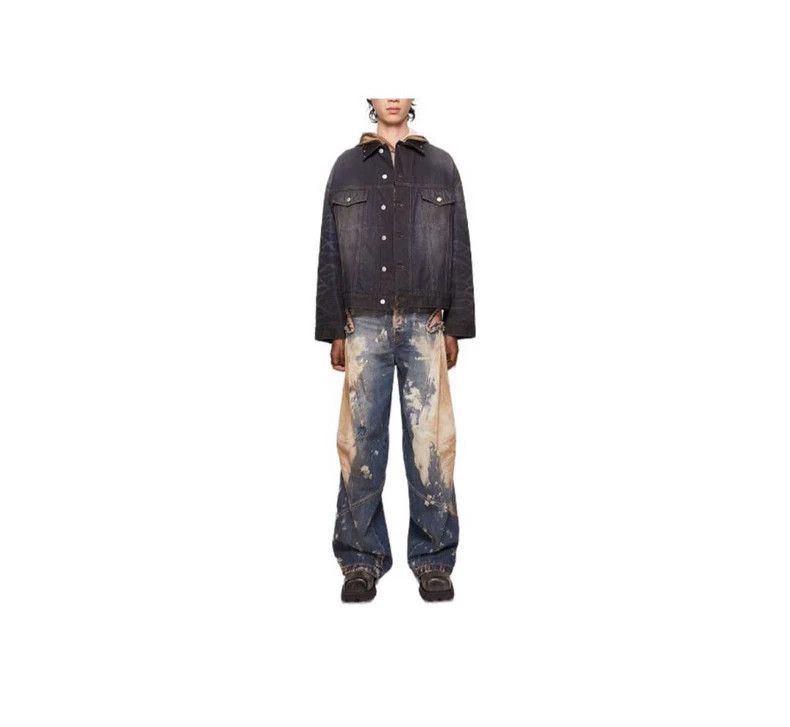 Acne Studios acne studios Leather collar ripple denim jacket 2503-Nextar Size US M / EU 48-50 / 2 - 2 Thumbnail