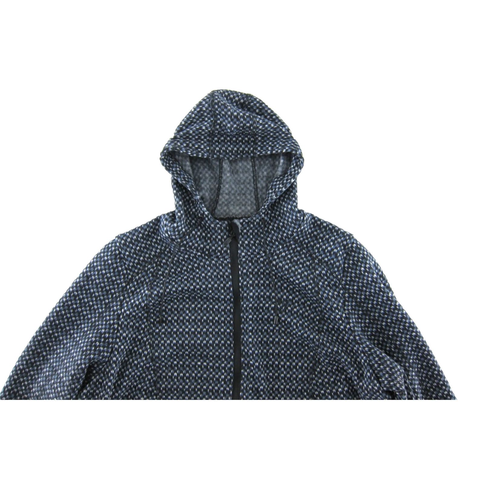 Vintage Ulla Popken Blue Black Polka Dot Fleece Pocket Hooded Softshell Jacket Women 20/22 Size 3XL / US 20-22 - 4 Thumbnail