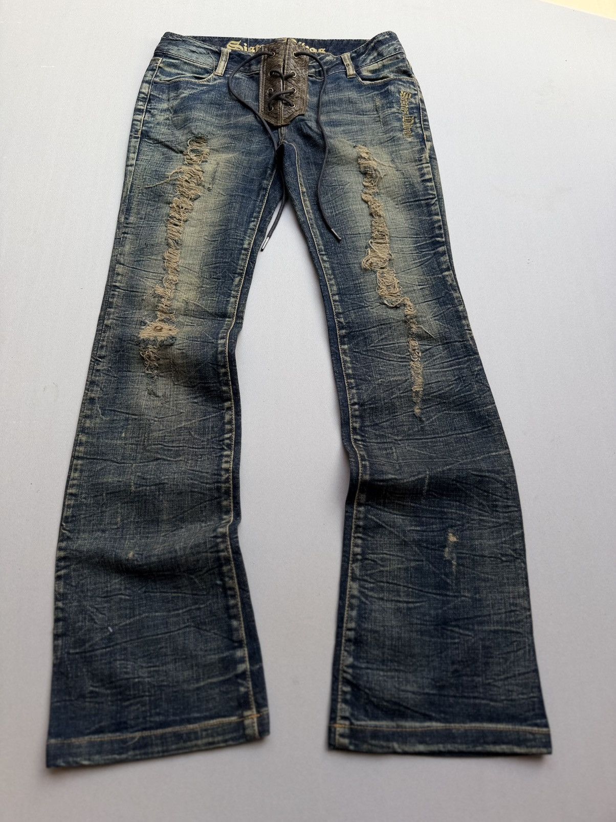 Japanese Brand Lace up flare jeans Size US 26 / EU 42 - 1 Thumbnail