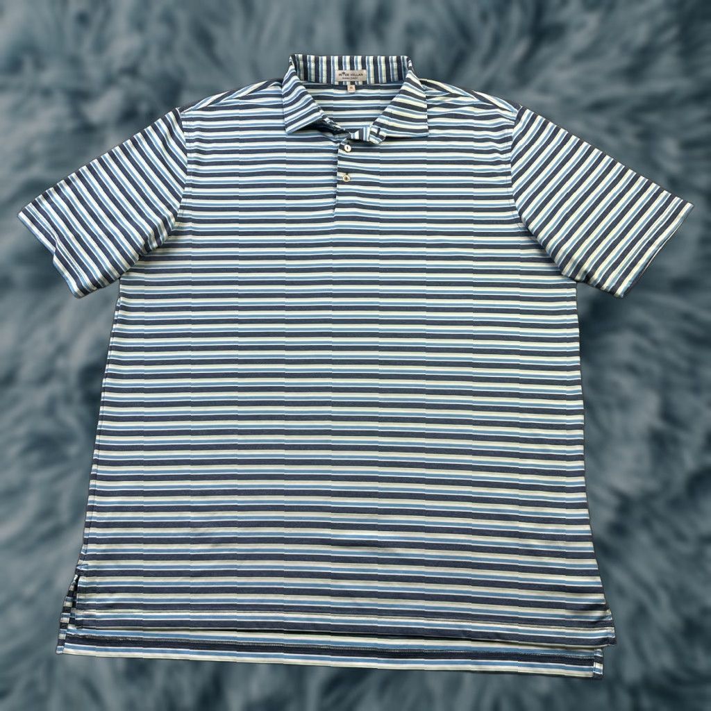 Peter Millar Peter Millar Shirt Mens XL Blue Striped Golf Summer Comfort Size US XL / EU 56 / 4 - 1 Thumbnail
