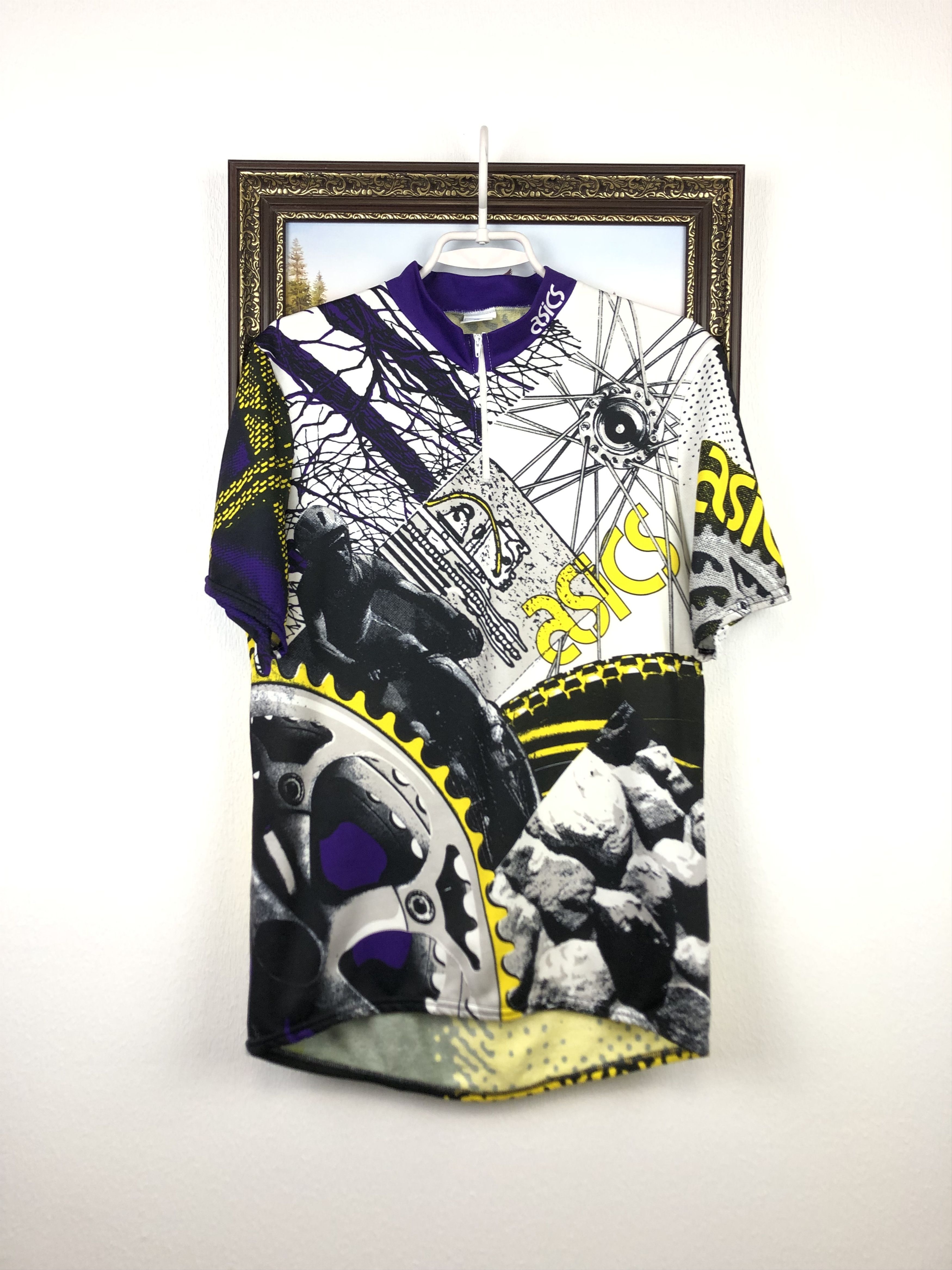 Vintage Vintage 90's Cycling Jersey Over Print Asics Rare Shirt Size US XL / EU 56 / 4 - 1 Thumbnail