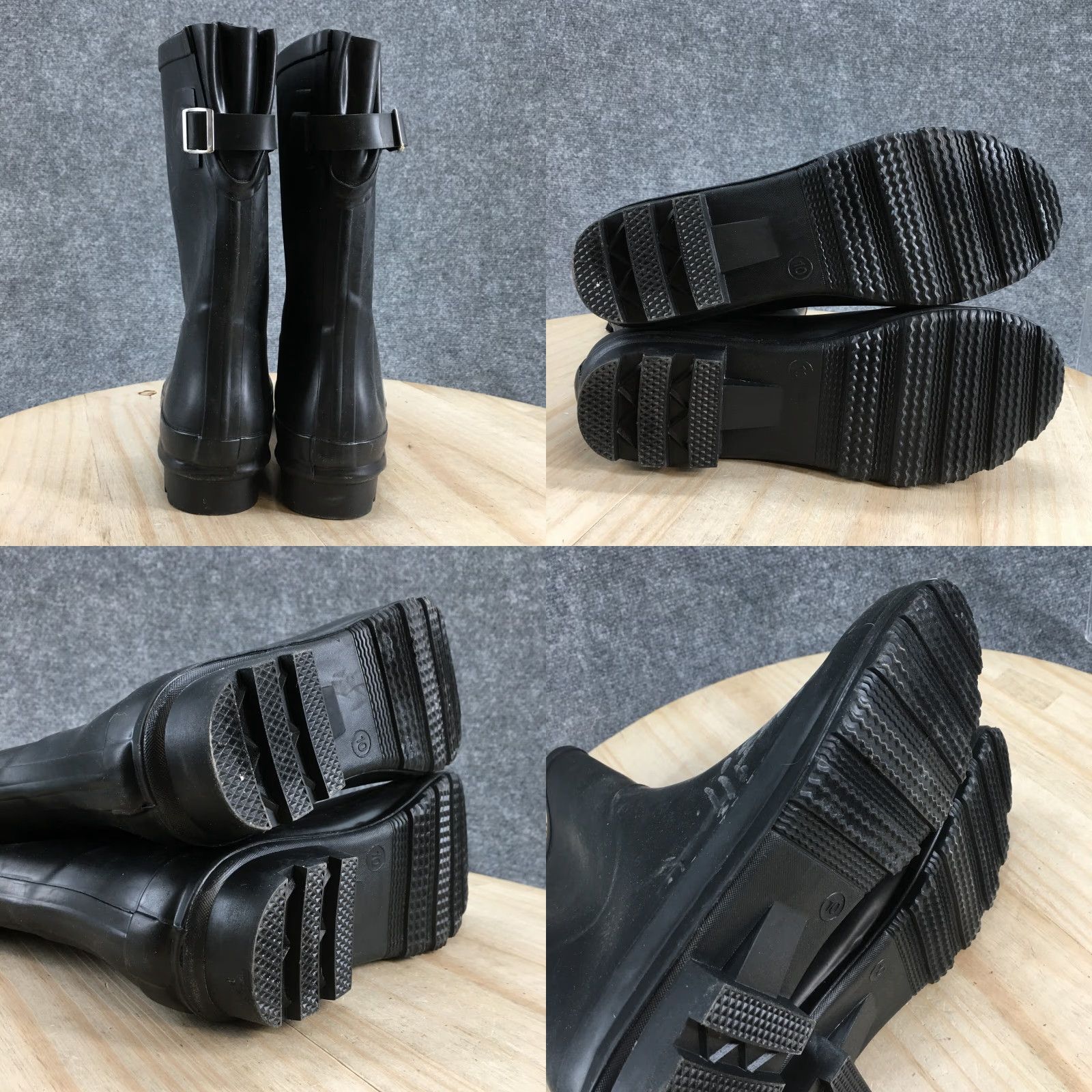 Vintage A New Day Rain Boots Womens 10 Garden Mid Calf Black Rubber Pull On Comfort Boots Size US 10 / IT 40 - 9 Thumbnail