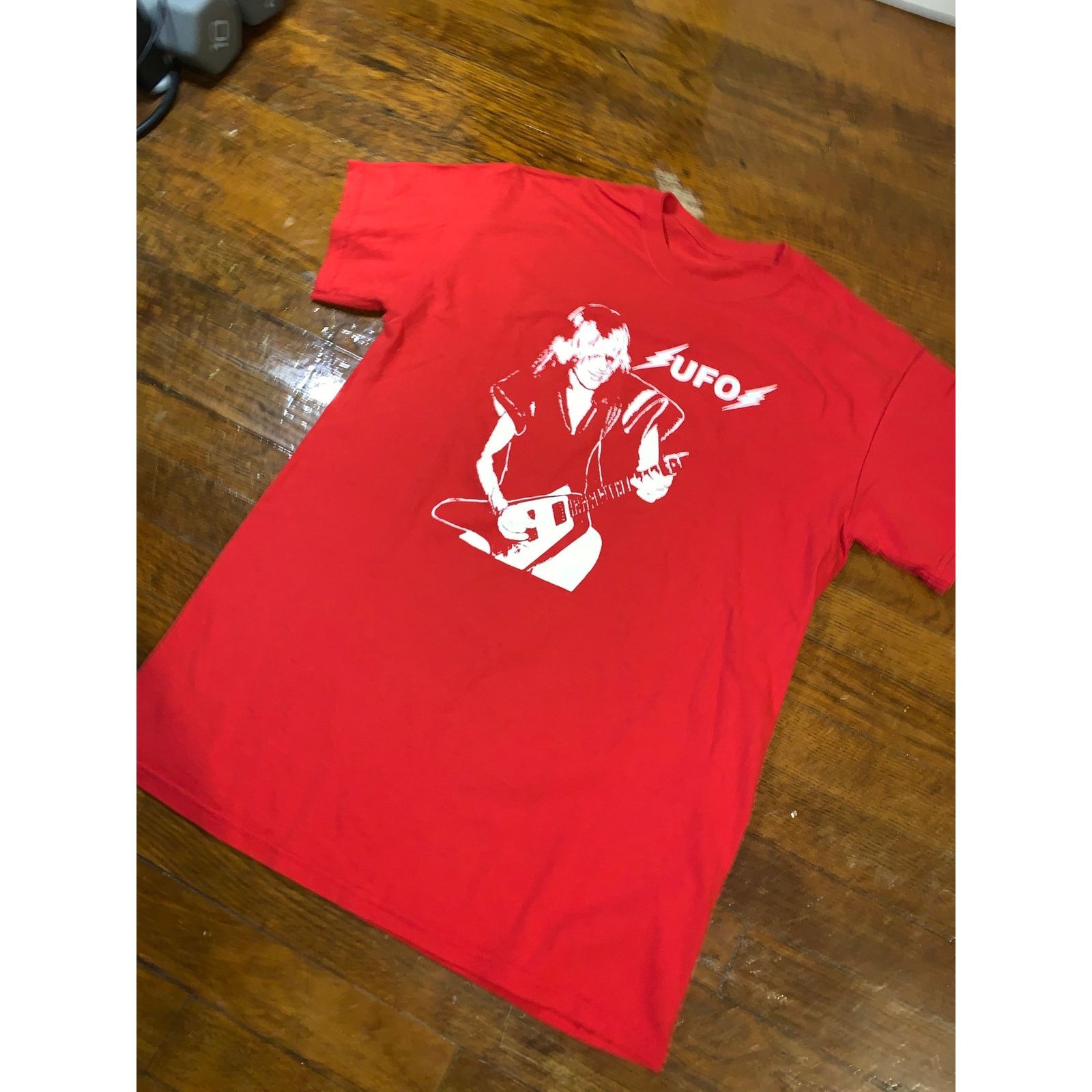 Band Tees UFO Band Graphic T Shirt Red S Hard Rock Michael Schenker Size US L / EU 52-54 / 3 - 4 Thumbnail