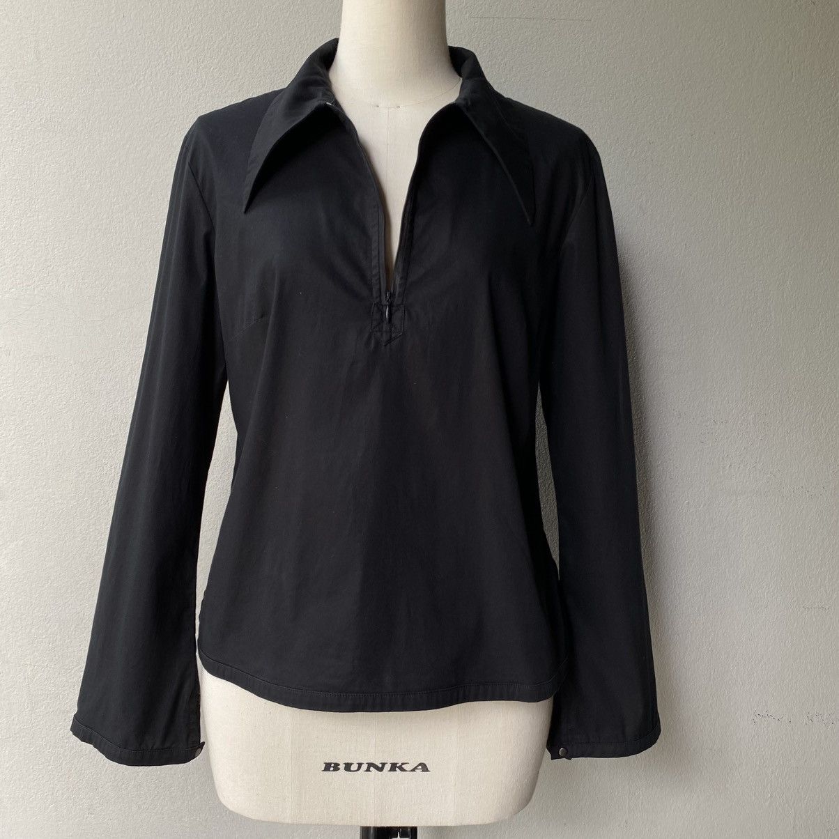 Cop Copine COP. COPINE Black Zip-Collar Blouse Size XS / US 0-2 / IT 36-38 - 6 Thumbnail