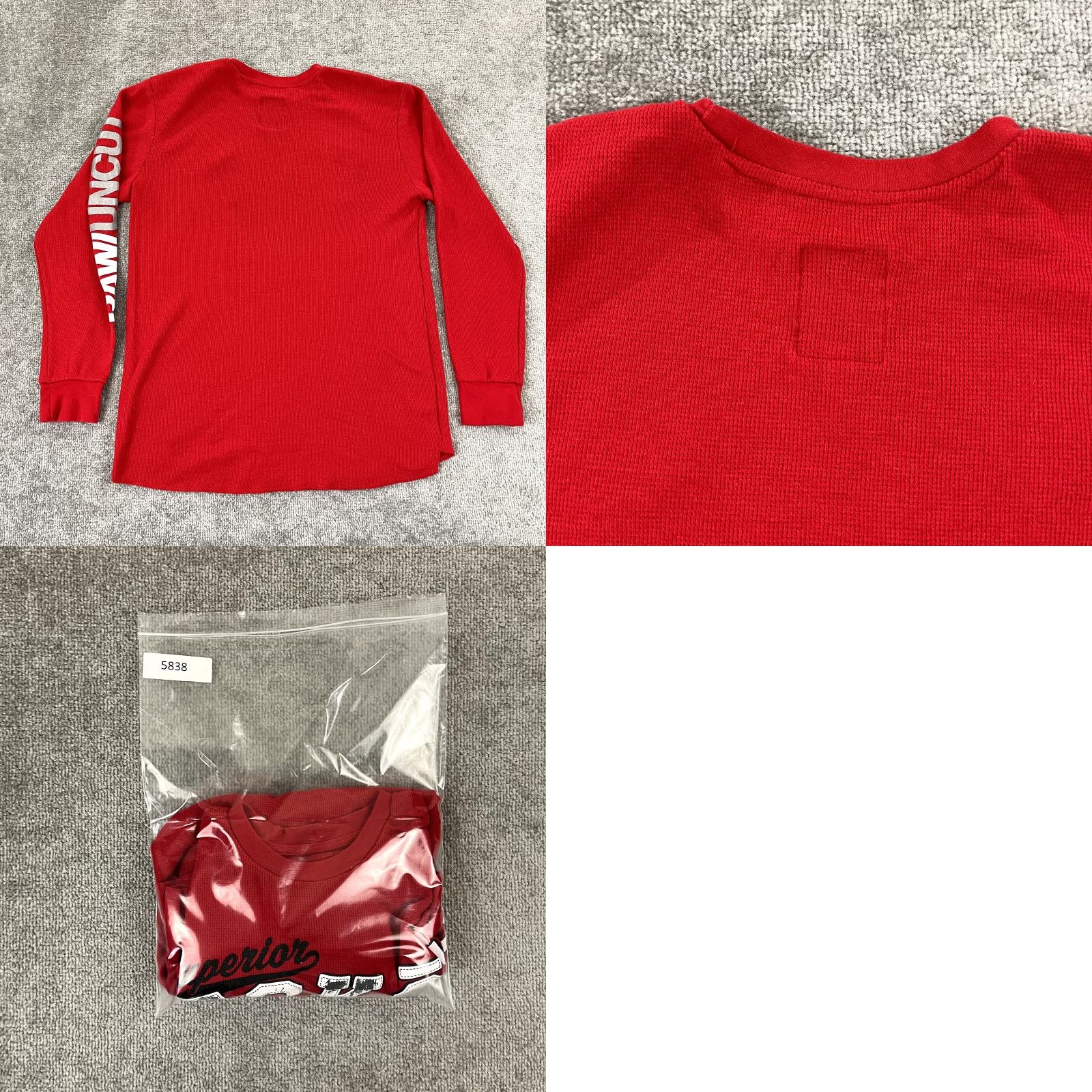 Ecko Unltd. VINTAGE ECKO UNLTD Shirt Mens L/XL Red Waffle Thermal Knit Skate Y2K Grunge Spellout Size US XL / EU 56 / 4 - 9 Thumbnail
