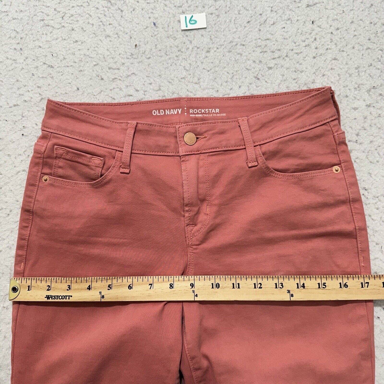 Old Navy Old Navy Rockstar 6 Mid Rise Pink Skinny Jeans 27" Inseam Size 28" / US 6 / IT 42 - 12 Thumbnail