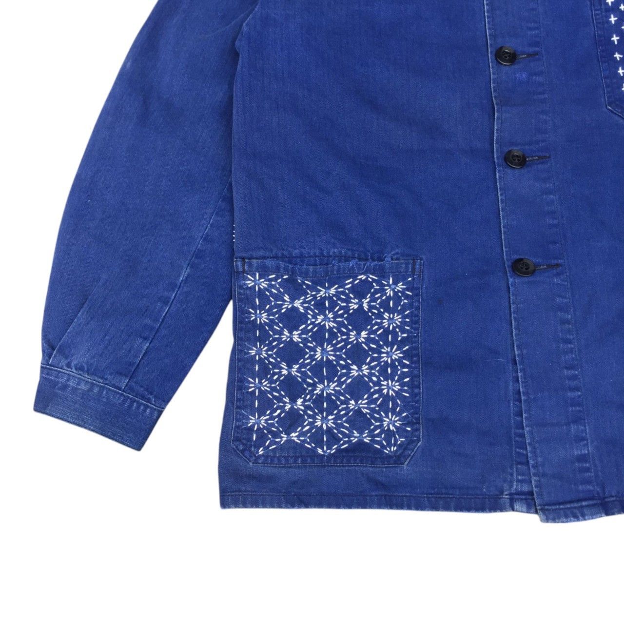 Japanese Brand × Vintage Vintage 80s Marquardt & Schulz Sashiko Handmade Denim Jacket Size US M / EU 48-50 / 2 - 5 Thumbnail