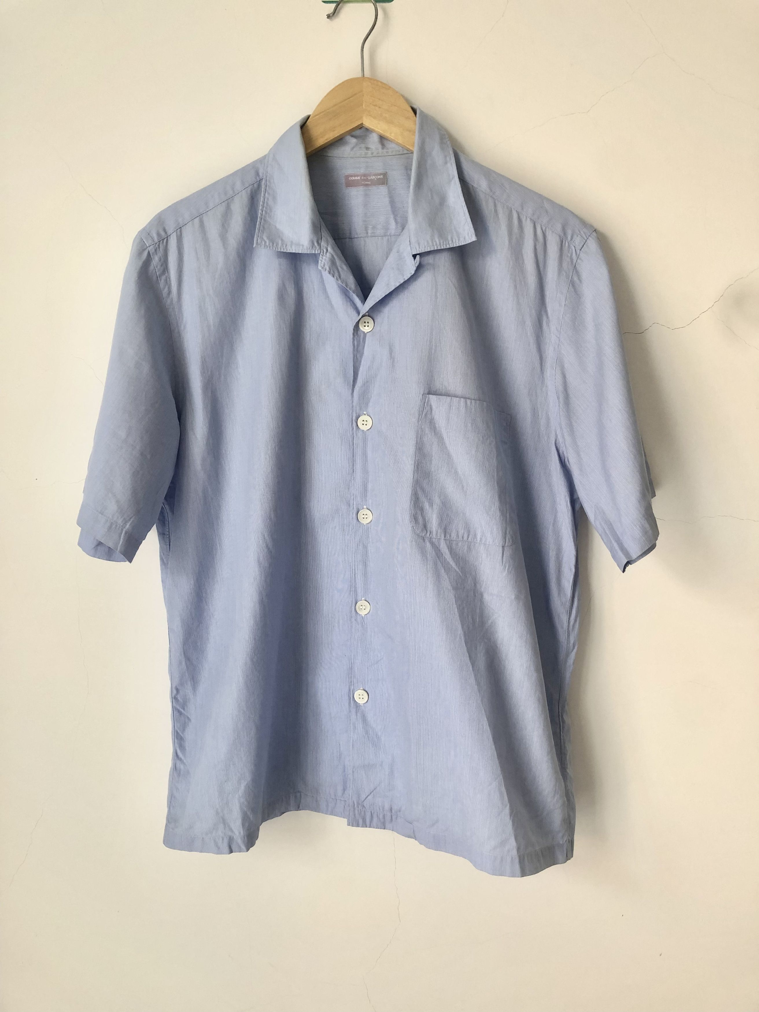 Comme des Garcons Homme baby blue camp shirt Size US M / EU 48-50 / 2 - 1 Thumbnail