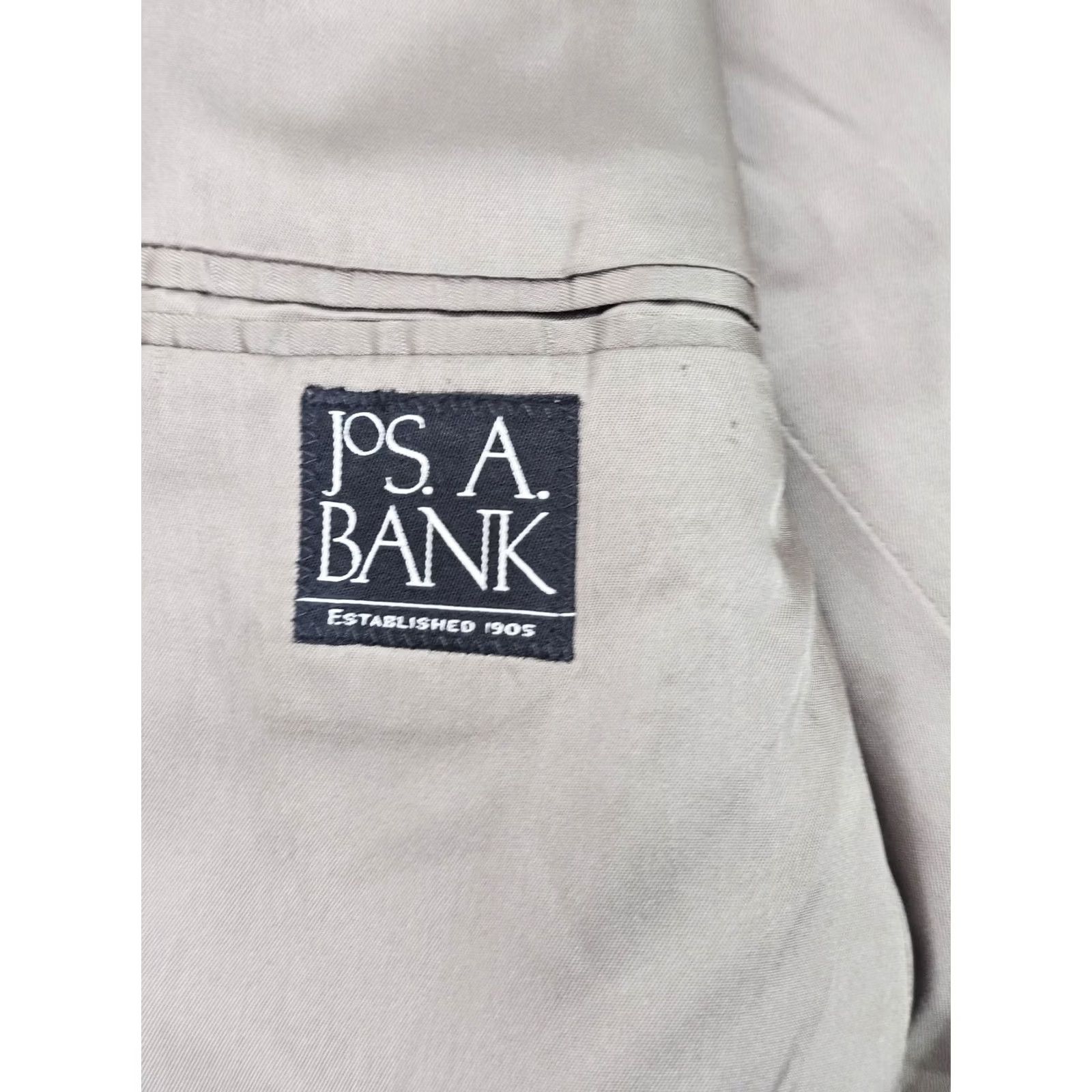 Jos. A. Bank VINTAGE Jos A Bank Glen Check Plaid 100% Wool Suit Jacket 41R Pants 35R Beige Men 2 Piece Formal Business Glen Check Wool Suit Mens Size 42R - 5 Thumbnail