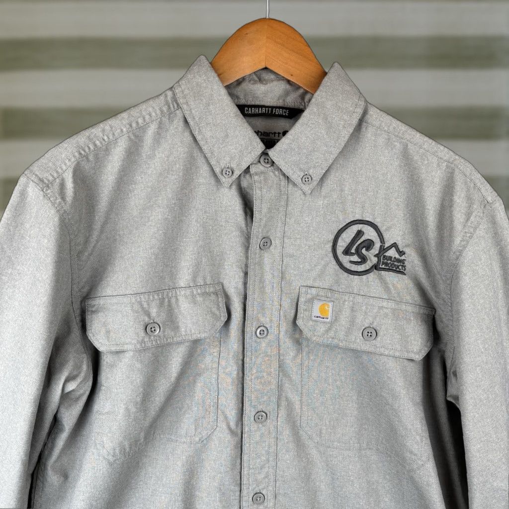Carhartt VINTAGE Carhartt Shirt Mens Medium Gray Long Sleeve Relaxed Fit LOGO Size US M / EU 48-50 / 2 - 1 Thumbnail
