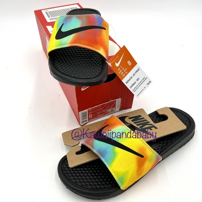 Nike benassi clearance rainbow slides