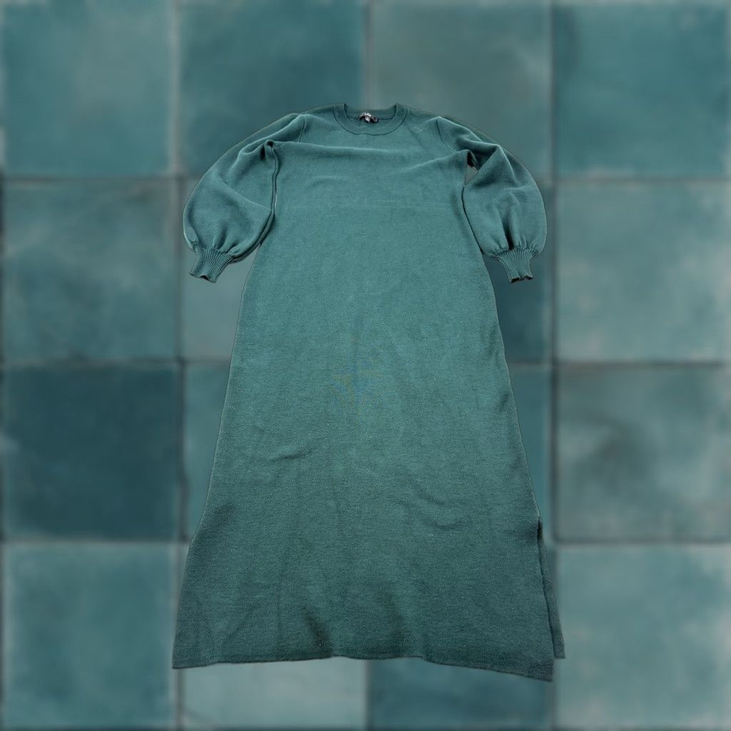 Lulus Lulus Dress Large Green Knit Long Sleeve Midi Sweater Dress Womens Size L / US 10 / IT 46 - 1 Thumbnail