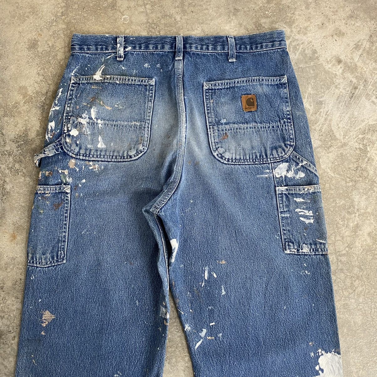 Carhartt Vintage Carhartt Faded Blue Splatter Painter Denim Jeans Size US 34 / EU 50 - 17 Thumbnail