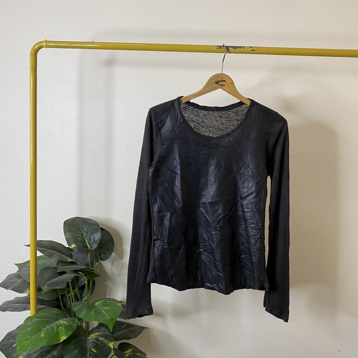 Japanese Brand Galerie Vie Genuine Leather LS Women Tshirt Linen Sleeves Size S / US 4 / IT 40 - 1 Thumbnail