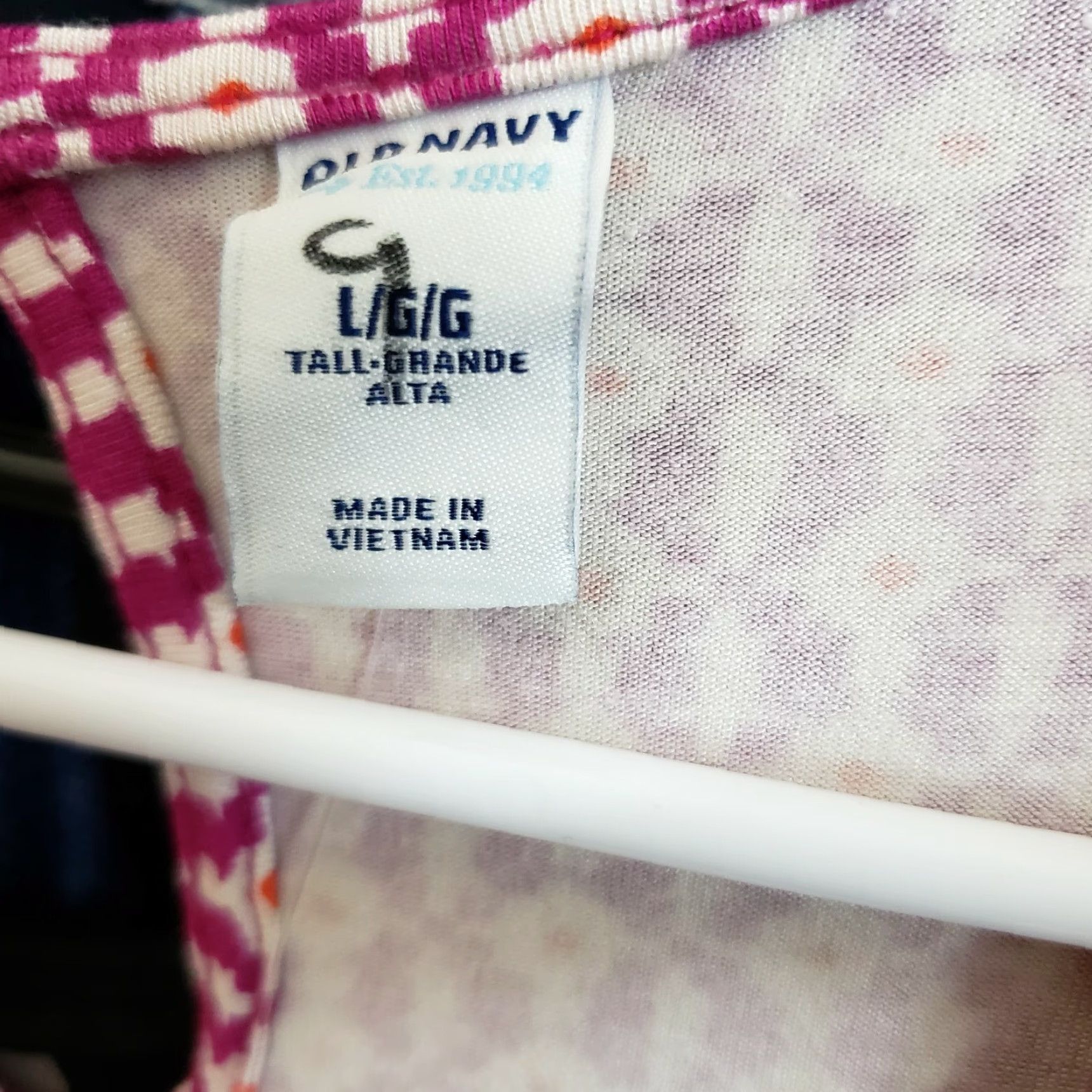Old Navy Old Navy Womens Cross Front Dress Tank Dress L Tall Purple White Sleeveless Rayon Knit V-Neck Knee Length Womens Size L / US 10 / IT 46 - 7 Thumbnail