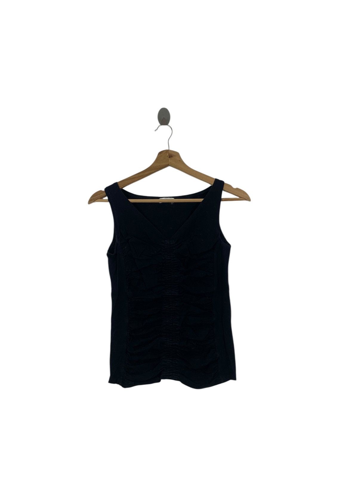 Yohji Yamamoto Vintage YOHJI YAMAMOTO INED Collection Ruffle Tank Top Tee Size XXS / US 00 / IT 34 - 1 Thumbnail