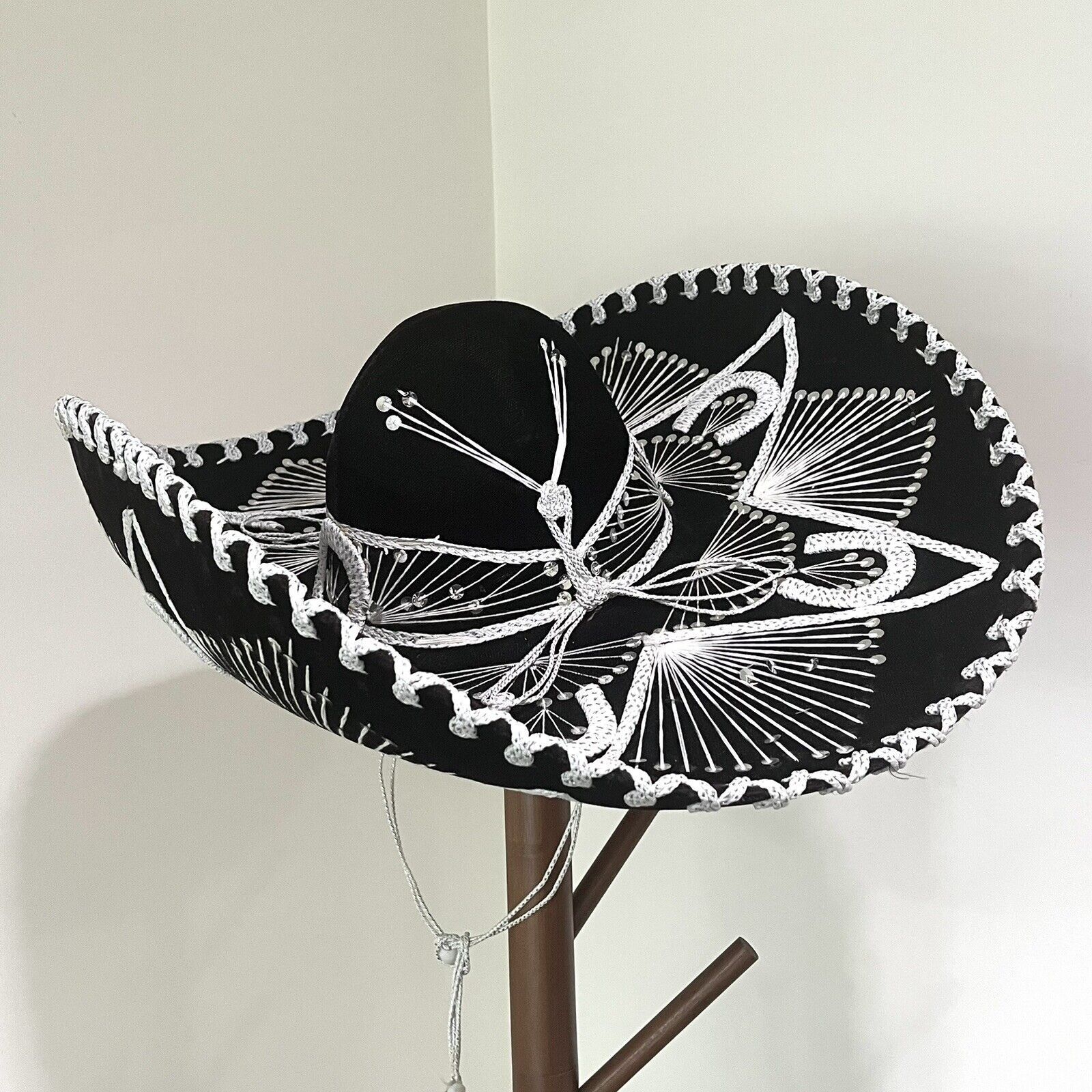 Pigalle Pigalle Mexican Mariachi Sombrero Black & White Horseshoes Size ONE SIZE - 3 Thumbnail