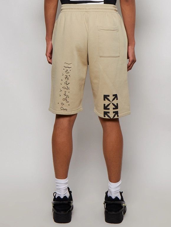 Off-White o1gr1nt0125 Figure Of Speech Skate Sweat Short in Sand Size US 38 / EU 54 - 5 Thumbnail