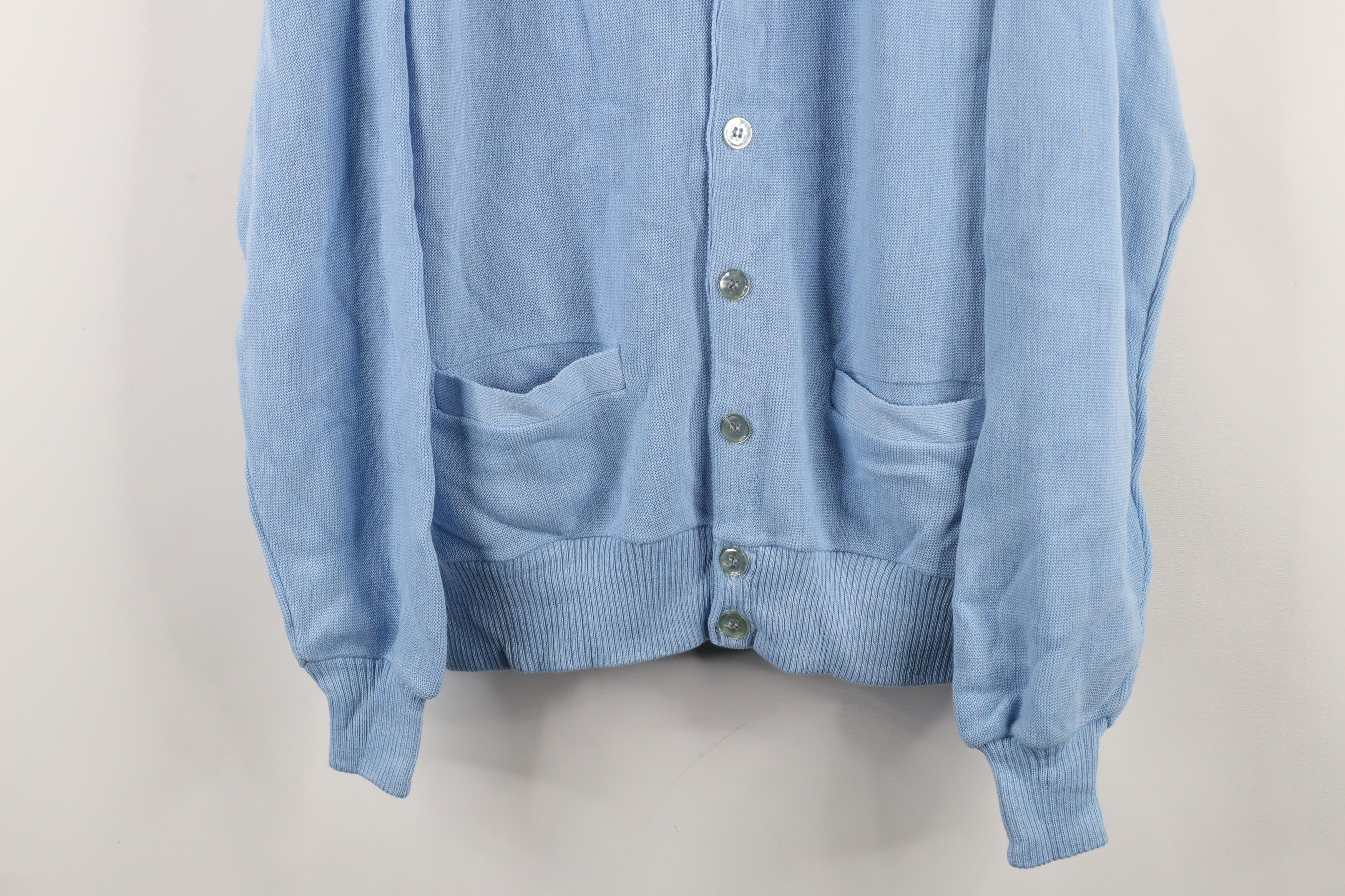Vintage Vintage 70s Streetwear Cardigan Sweater Carolina Blue USA Size US L / EU 52-54 / 3 - 3 Thumbnail