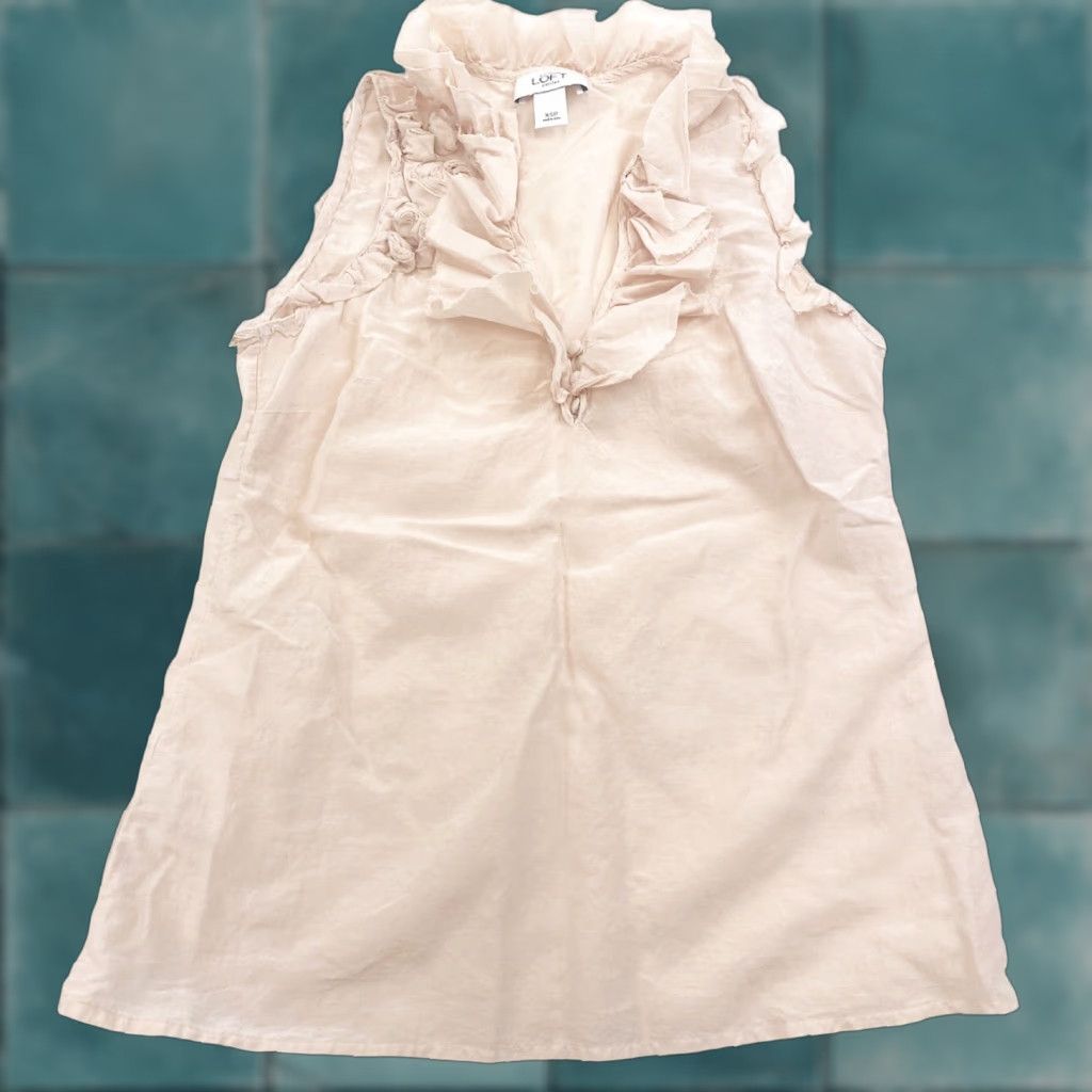 Ann Taylor Loft Ann Taylor Sleeveless Blouse Womens XSP Blush Pink Size XS / US 0-2 / IT 36-38 - 1 Thumbnail