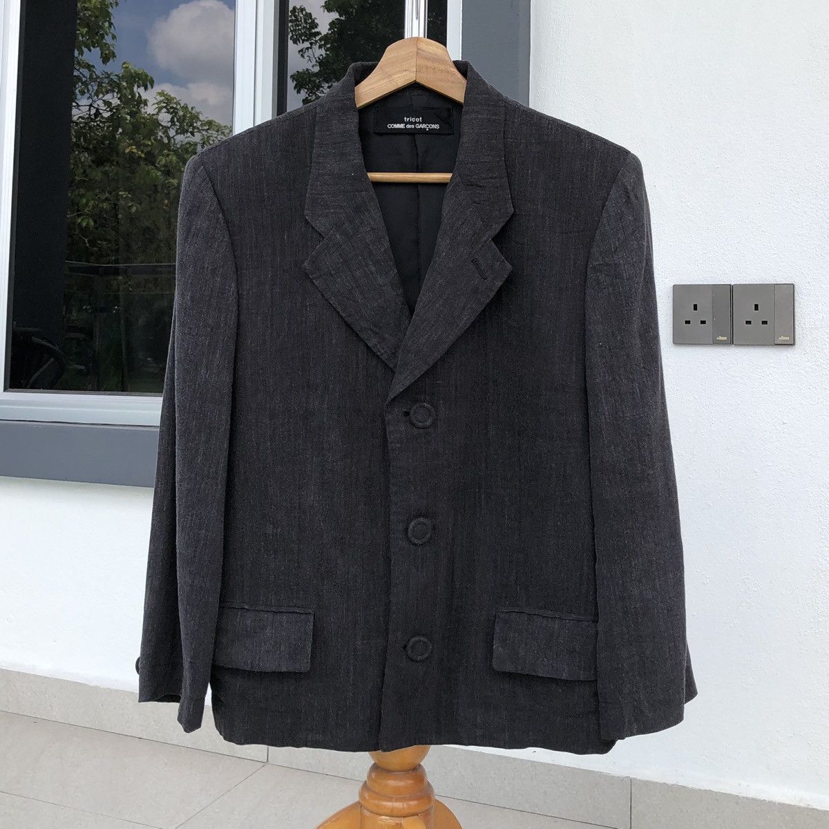 Comme des Garcons Comme des Garçons Trickot Silk Lined Blazer Jacket Size M / US 6-8 / IT 42-44 - 3 Thumbnail