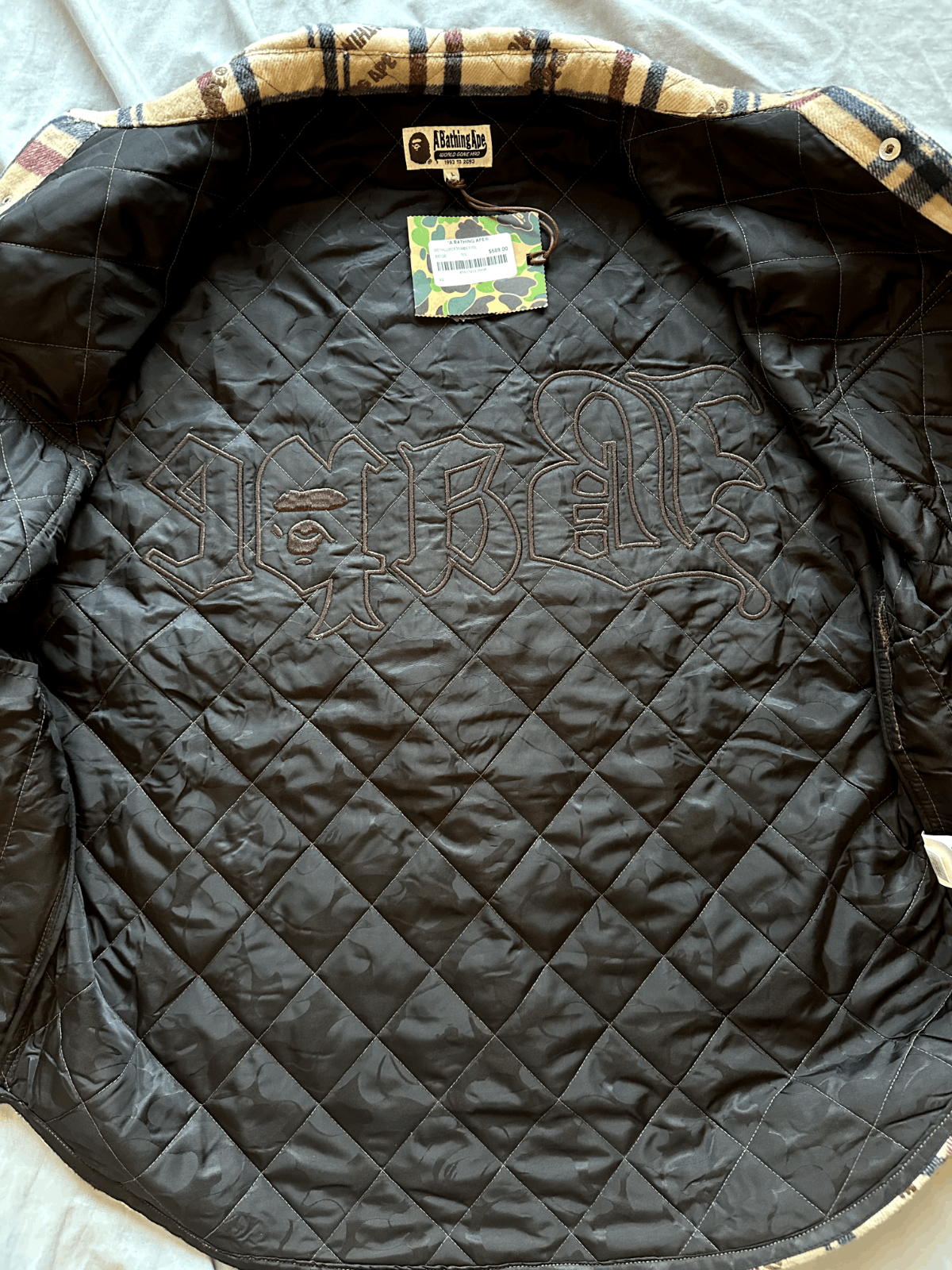 Bape BAPE A Bathing Ape Logo Check Pattern Padded Flannel Shirt Size US L / EU 52-54 / 3 - 6 Thumbnail