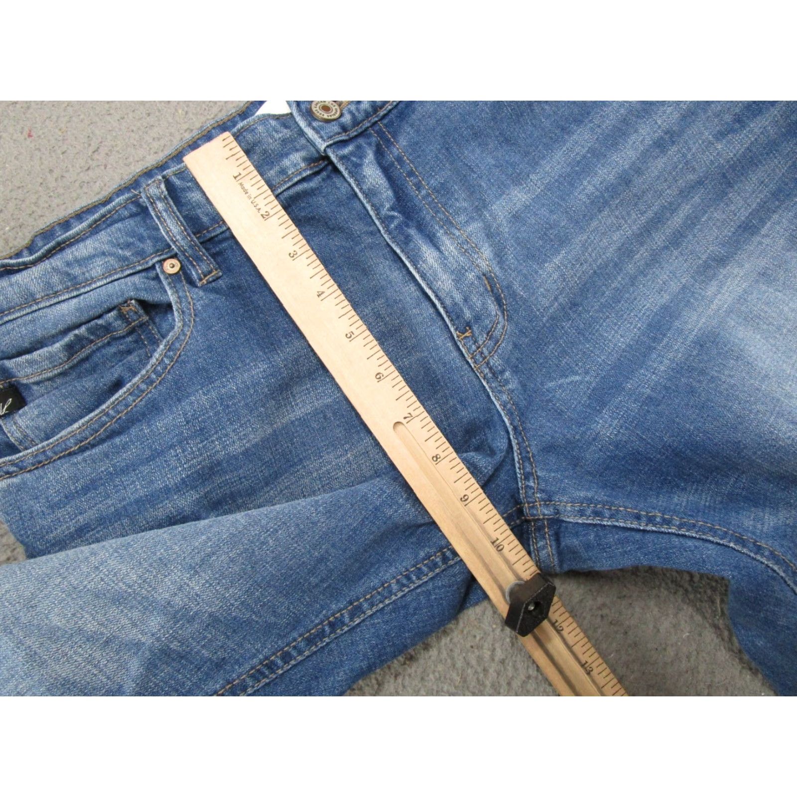 Vintage Kancan Women’s Blue Stretch Denim Jeans Size 15 Regular Distressed High Rise Jeans Size 36" / US 14 / IT 50 - 7 Thumbnail