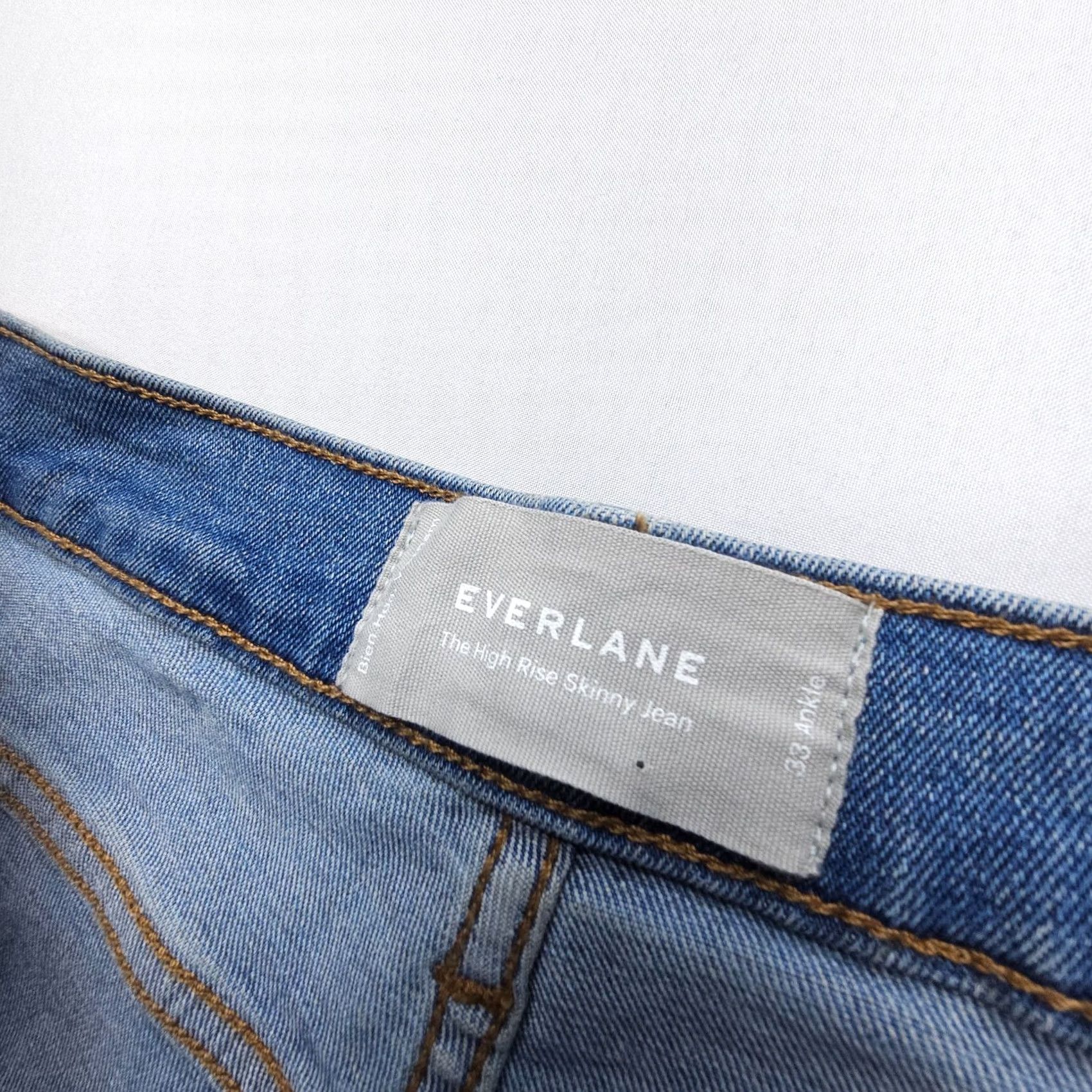 Everlane Everlane Jeans High Rise Skinny Ankle 33 Blue Denim Inseam 26" Stretch 5-Pocket Womens Slim Regular Blue Jeans Size 24" / US 00 / IT 34 - 3 Thumbnail
