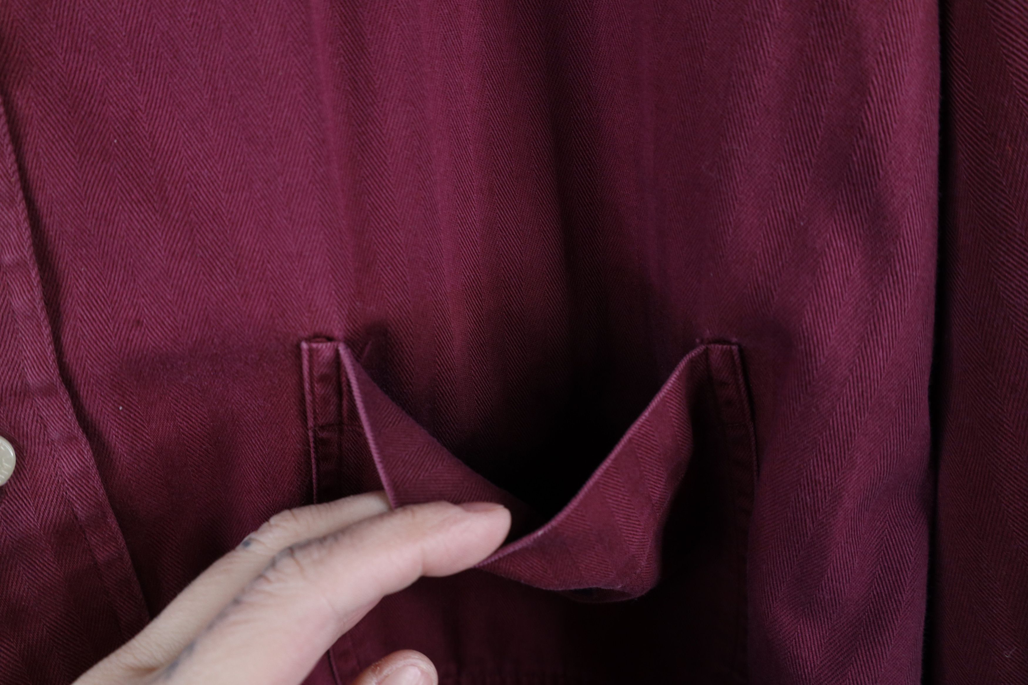 Ralph Lauren × Vintage Vtg 90s Chaps Ralph Lauren Herringbone Button Down Shirt Size US XXL / EU 58 / 5 - 5 Thumbnail
