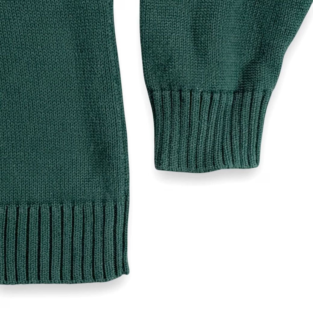 Vintage LL Bean Sweater Adult MEDIUM Green Gray Quarter Zip Fair Isle Nordic Cotton Y2K Size US M / EU 48-50 / 2 - 6 Thumbnail