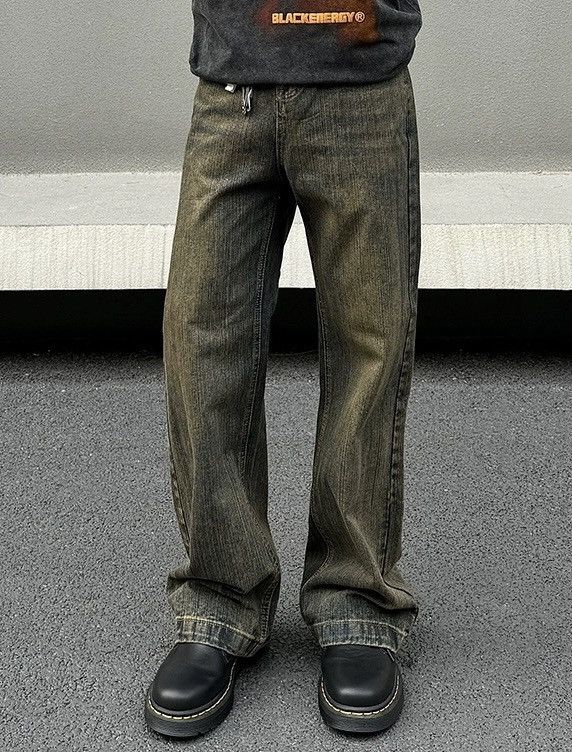Japanese Brand × Vintage High street retro vintage faded mud straight leg jeans pants Size US 29 - 1 Thumbnail