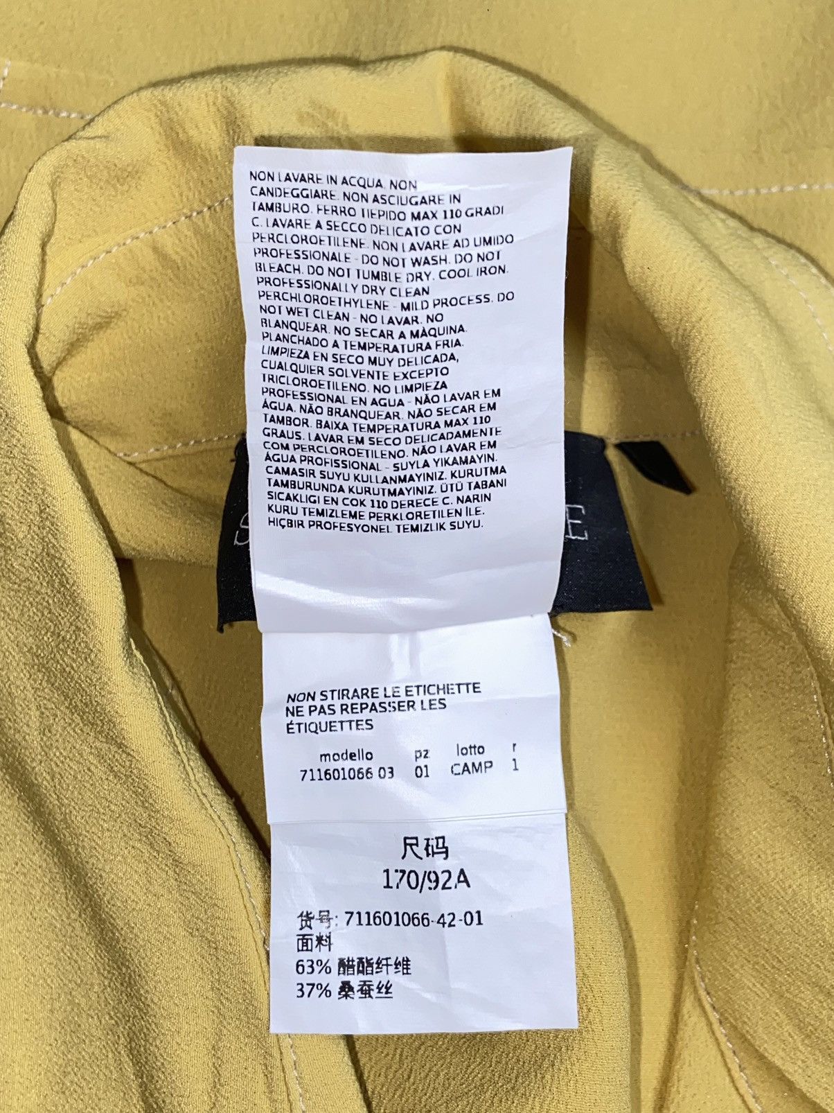 Max Mara × Sportmax SPORTMAX CODE Yellow Shirt Size S / US 4 / IT 40 - 9 Thumbnail