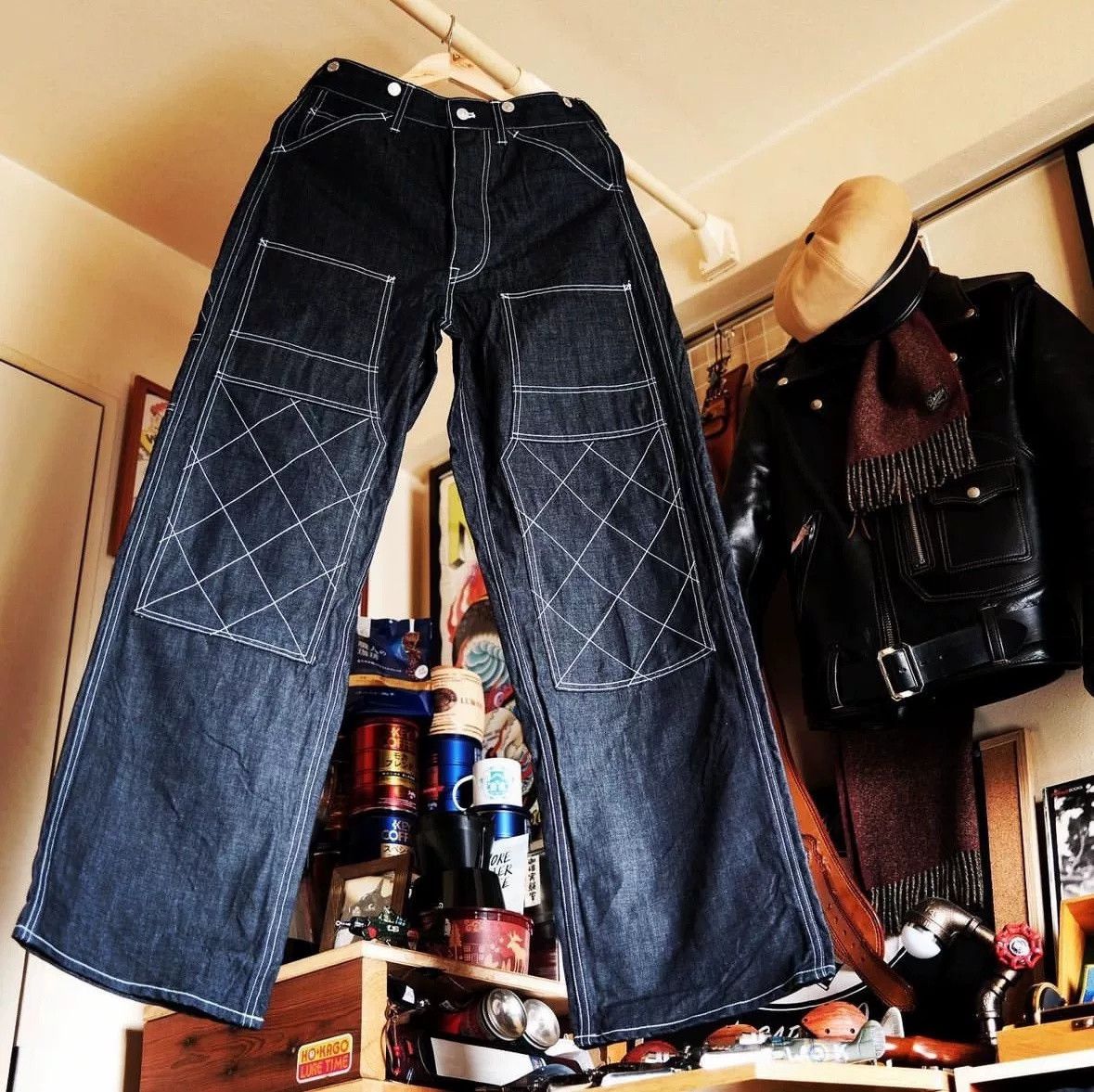 Dry Bones 1920s Double Knee Painter Wide-Leg Jeans Size US 30 / EU 46 - 7 Thumbnail