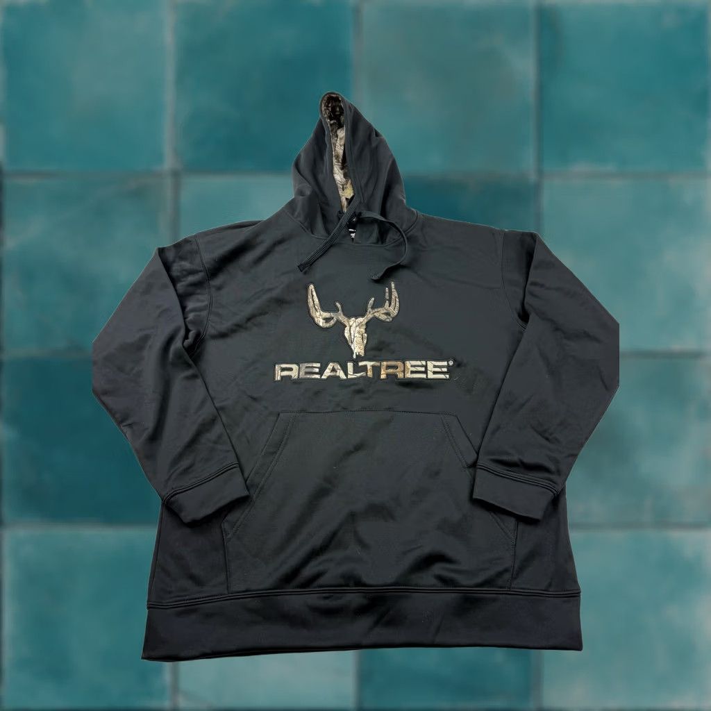 Realtree Buckhorn River Hoodie Mens Medium Black Pullover Knit Realtree Graphic Hunting Size US M / EU 48-50 / 2 - 1 Thumbnail