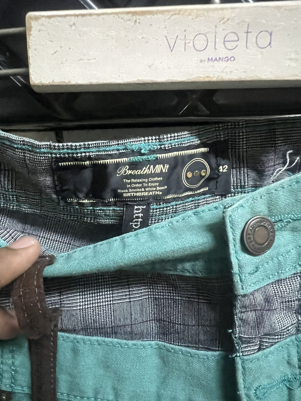 Hysteric Glamour × Japanese Brand SICK🔥DOUBLE WAIST BREATHMINT GREEN FADED COTTON PANT Size US 32 / EU 48 - 9 Thumbnail